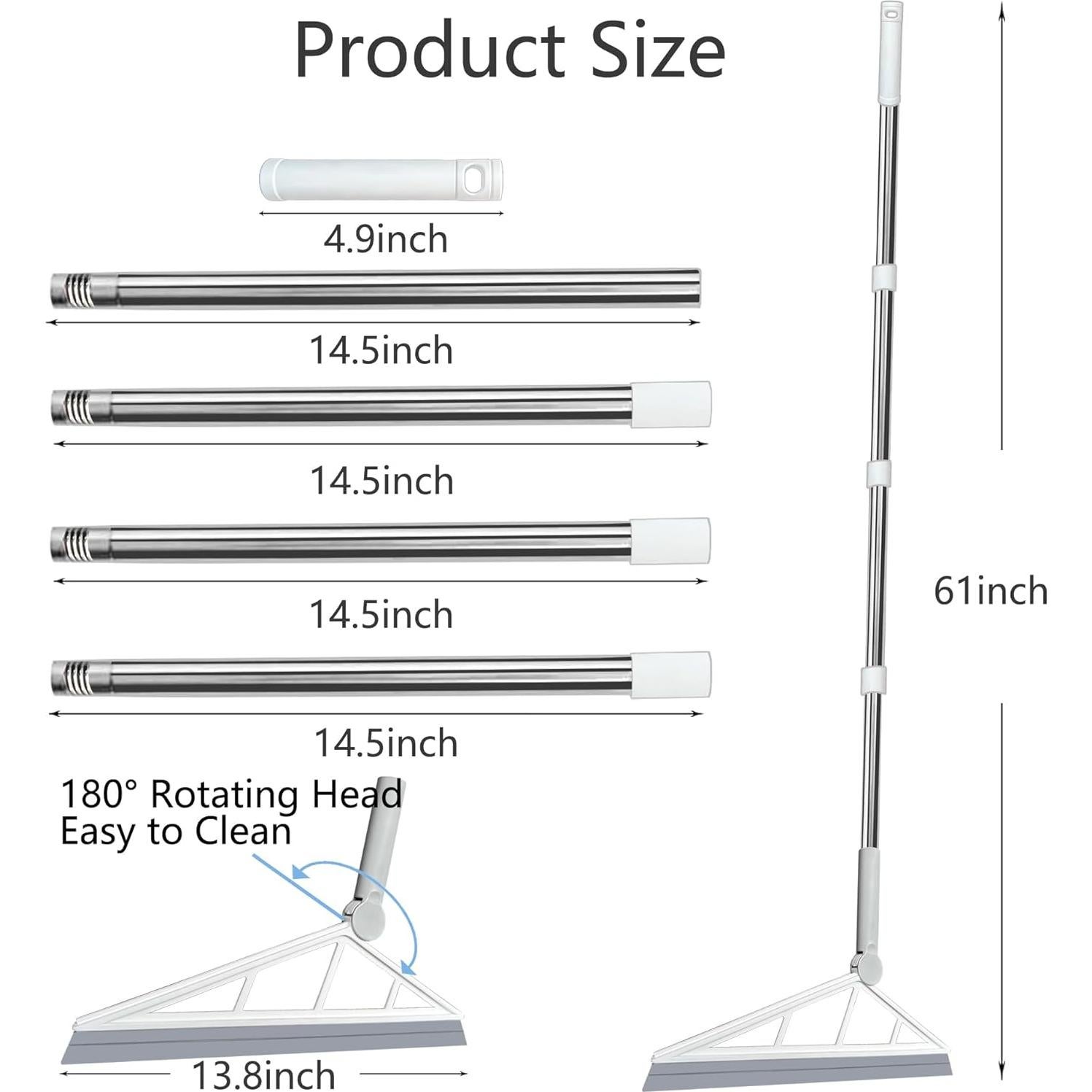 Escoba Mágica de Silicona Drcoevo 61" Ajustable para Limpieza