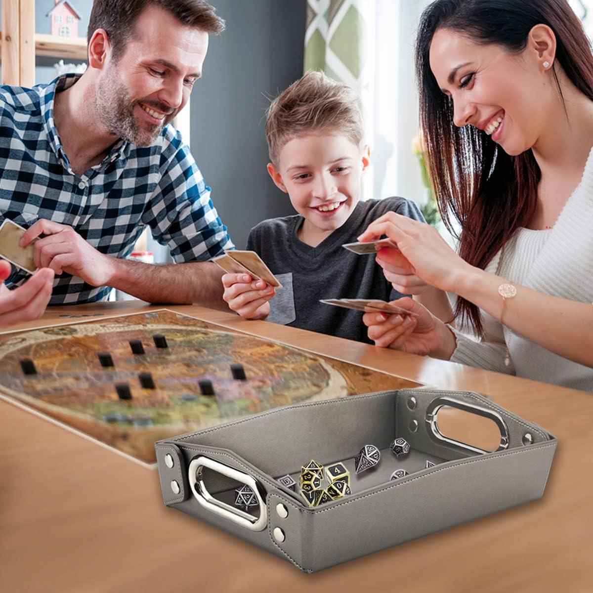 Bandeja de Valet LISRSC de Cuero Sintético Color Pistola 43.8x33 cm