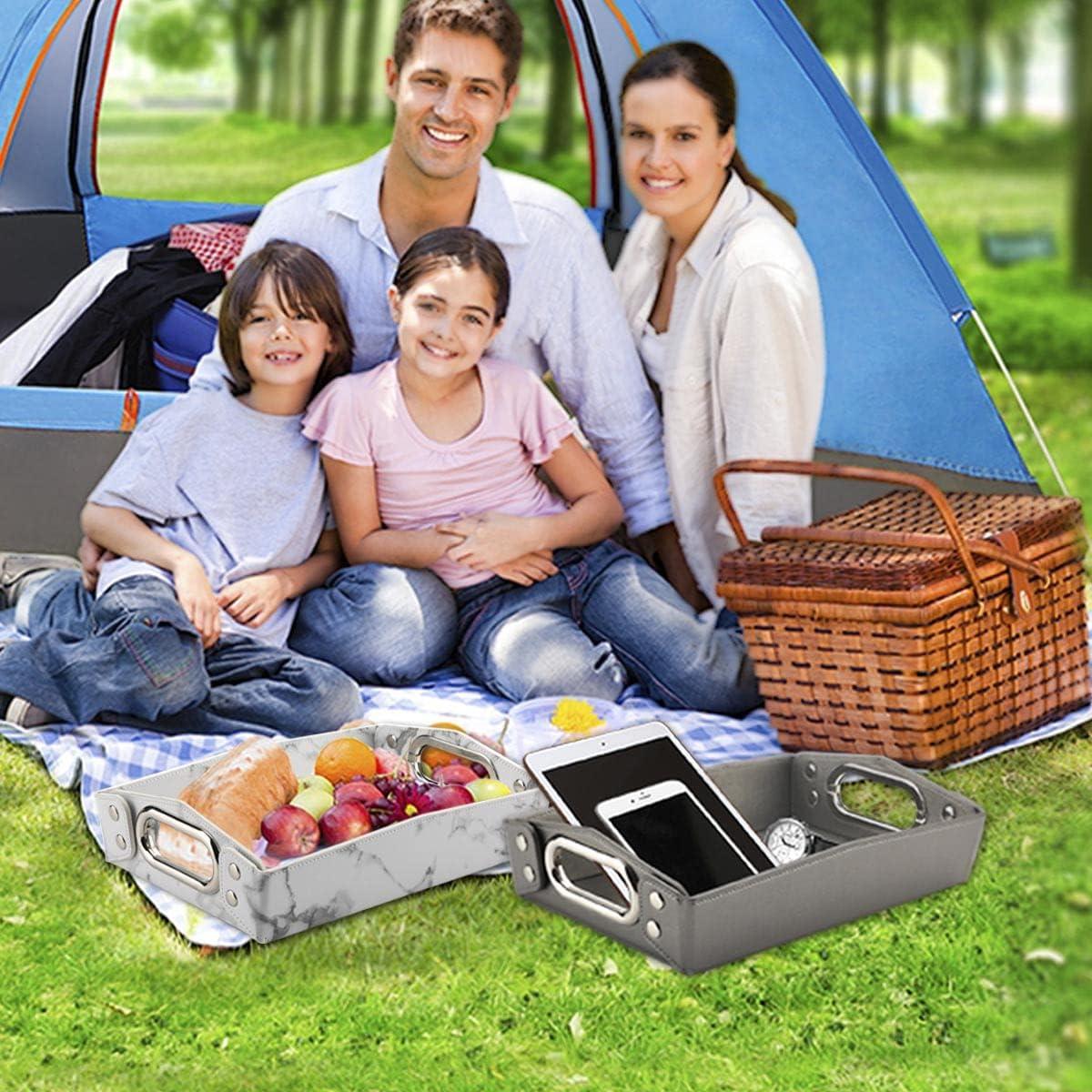 Bandeja de Valet LISRSC de Cuero Sintético Color Pistola 43.8x33 cm