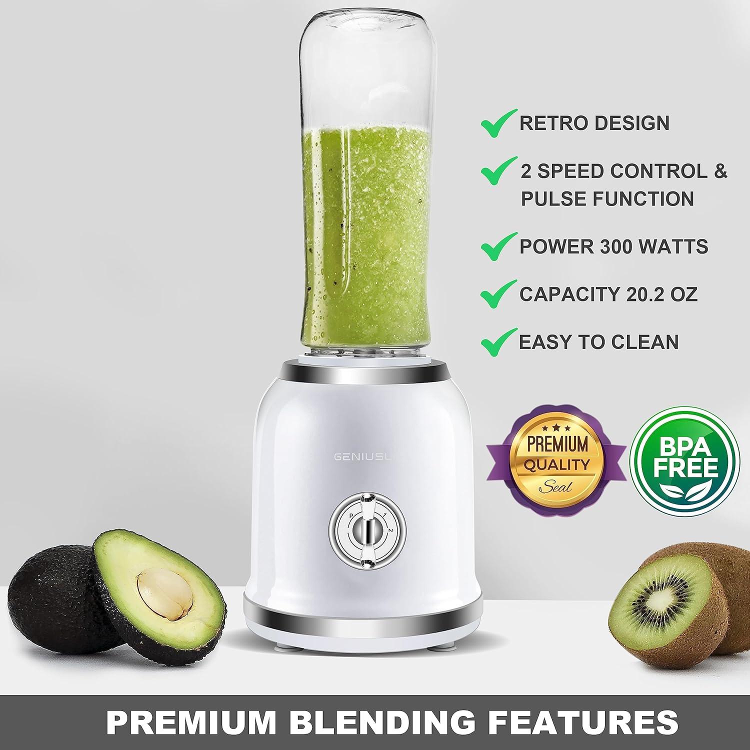 Batidora Personal GENIUSLIX 600ml Portátil 300W 2 Velocidades