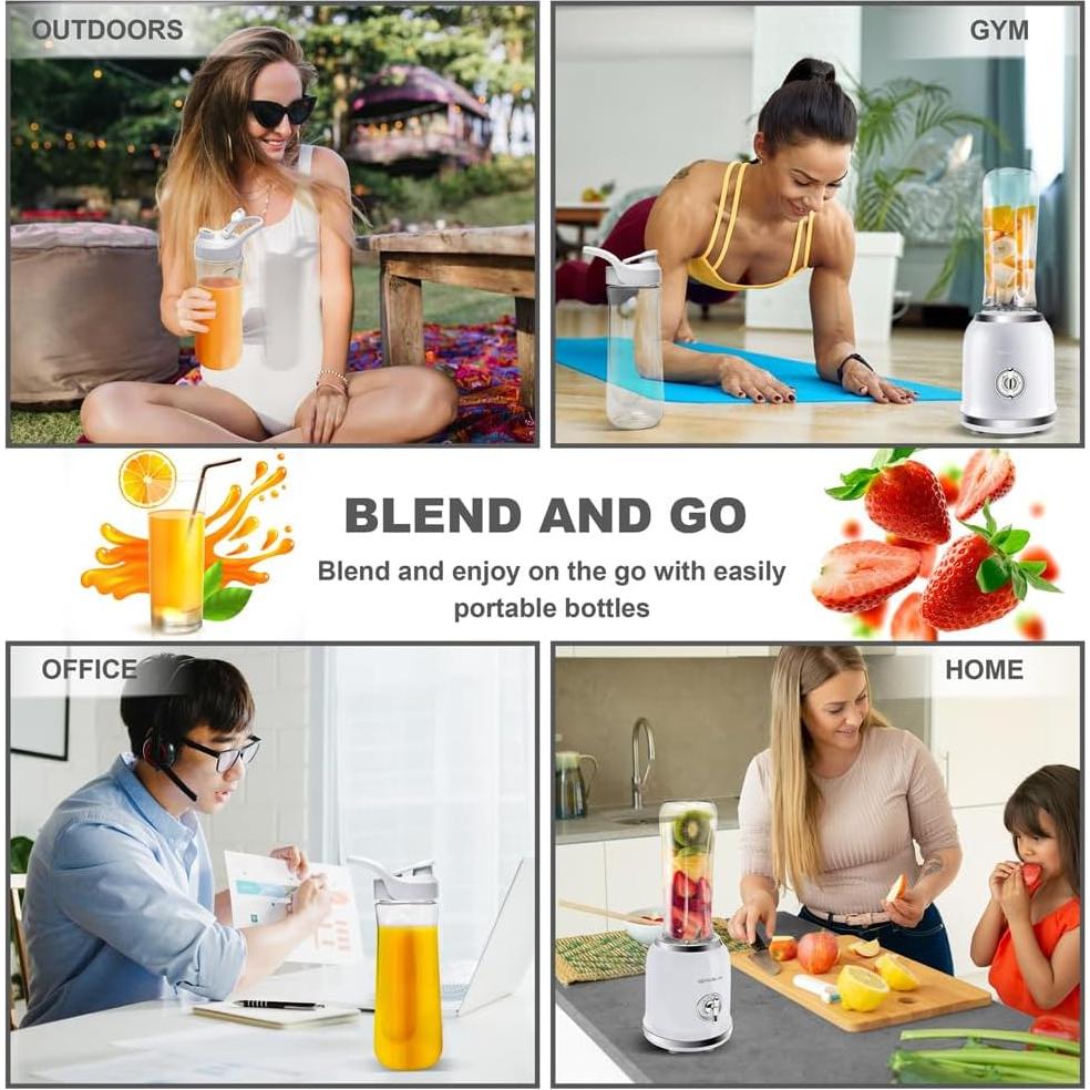 Batidora Personal GENIUSLIX 600ml Portátil 300W 2 Velocidades