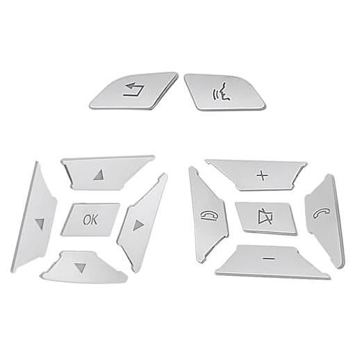 12 Piezas Sticker Botón Volante Aynaxcol Plateado para Mercedes