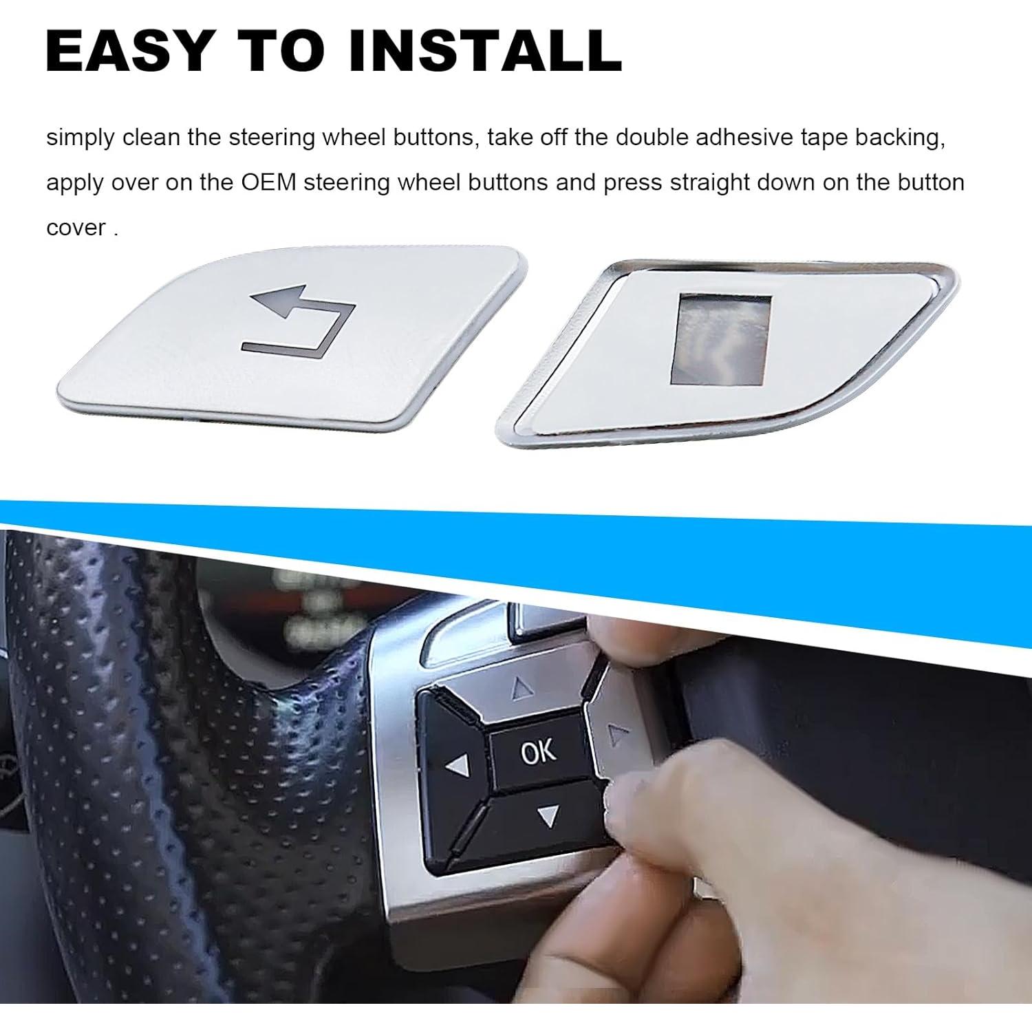 12 Piezas Sticker Botón Volante Aynaxcol Plateado para Mercedes