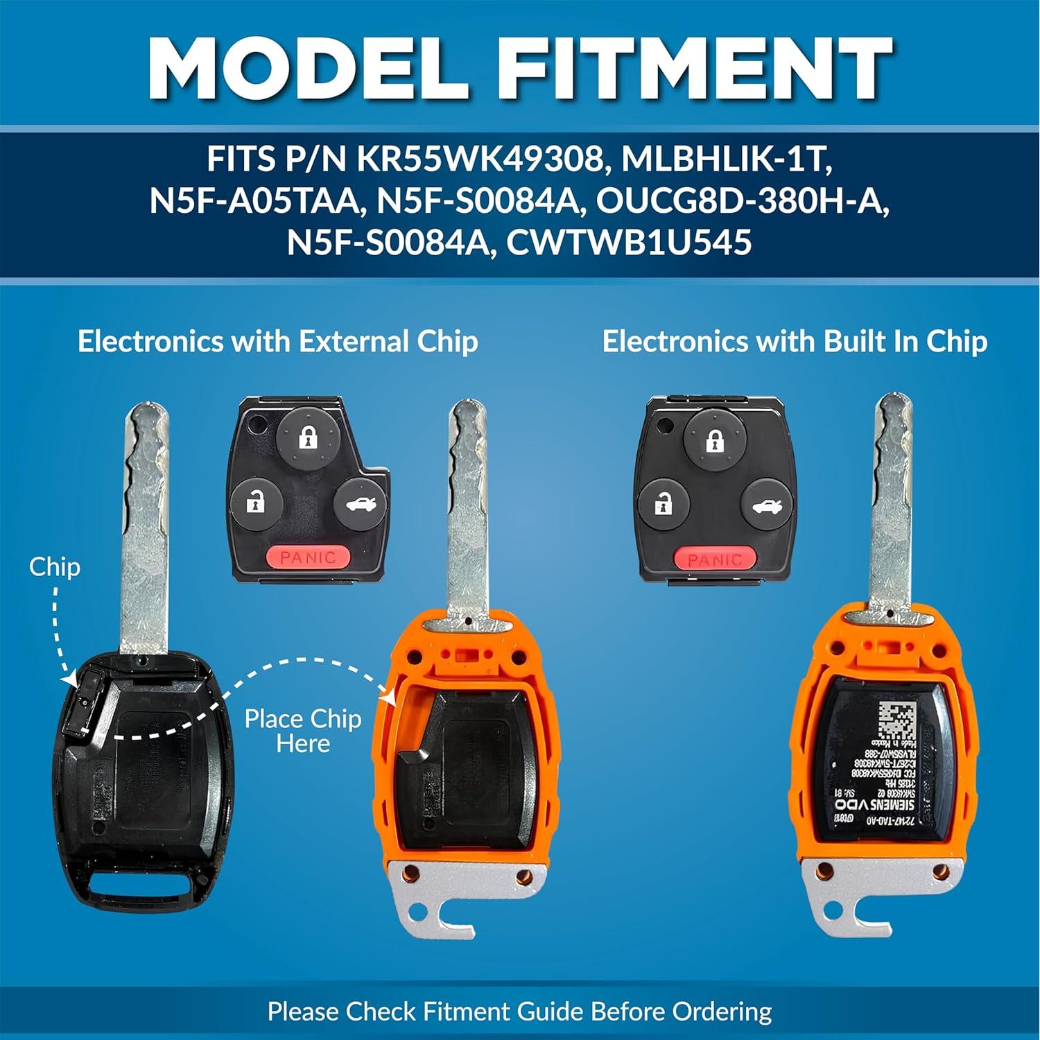 Funda de Llave Honda Dubbs HKF Naranja Brillante 3 Botones