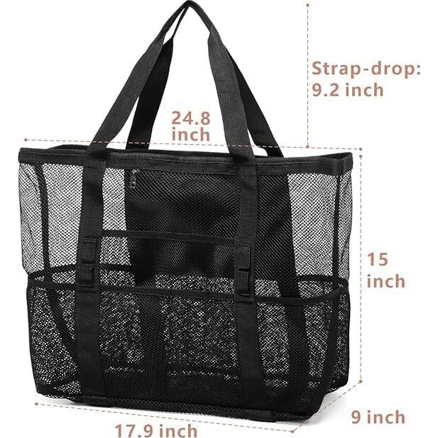 Bolsa de Playa Grande F-color con 9 Bolsillos para Familia