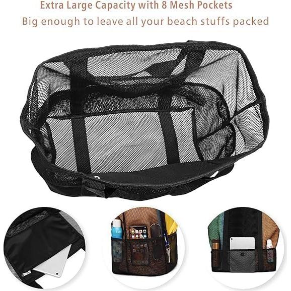 Bolsa de Playa Grande F-color con 9 Bolsillos para Familia