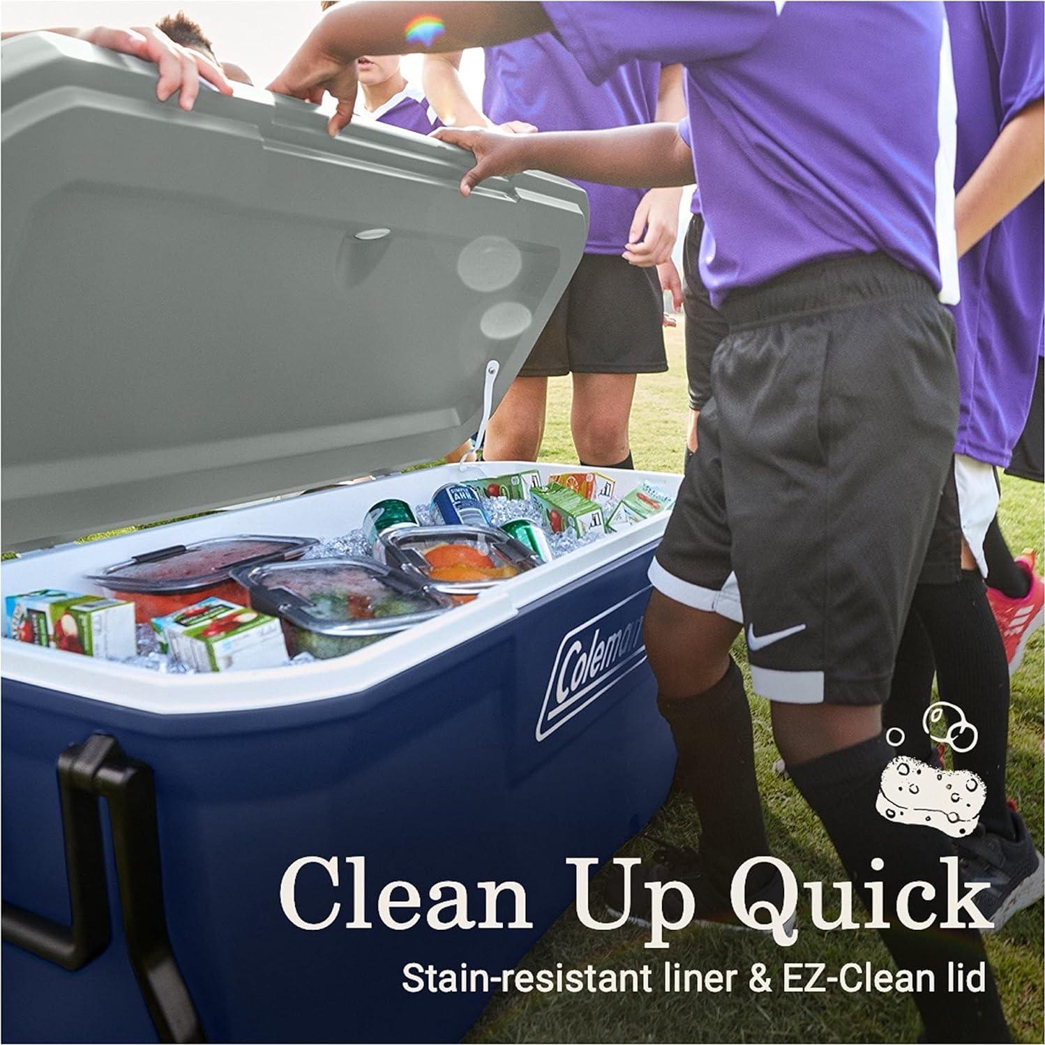 Enfriador portátil Coleman Classic 100qt con ruedas y aislamiento