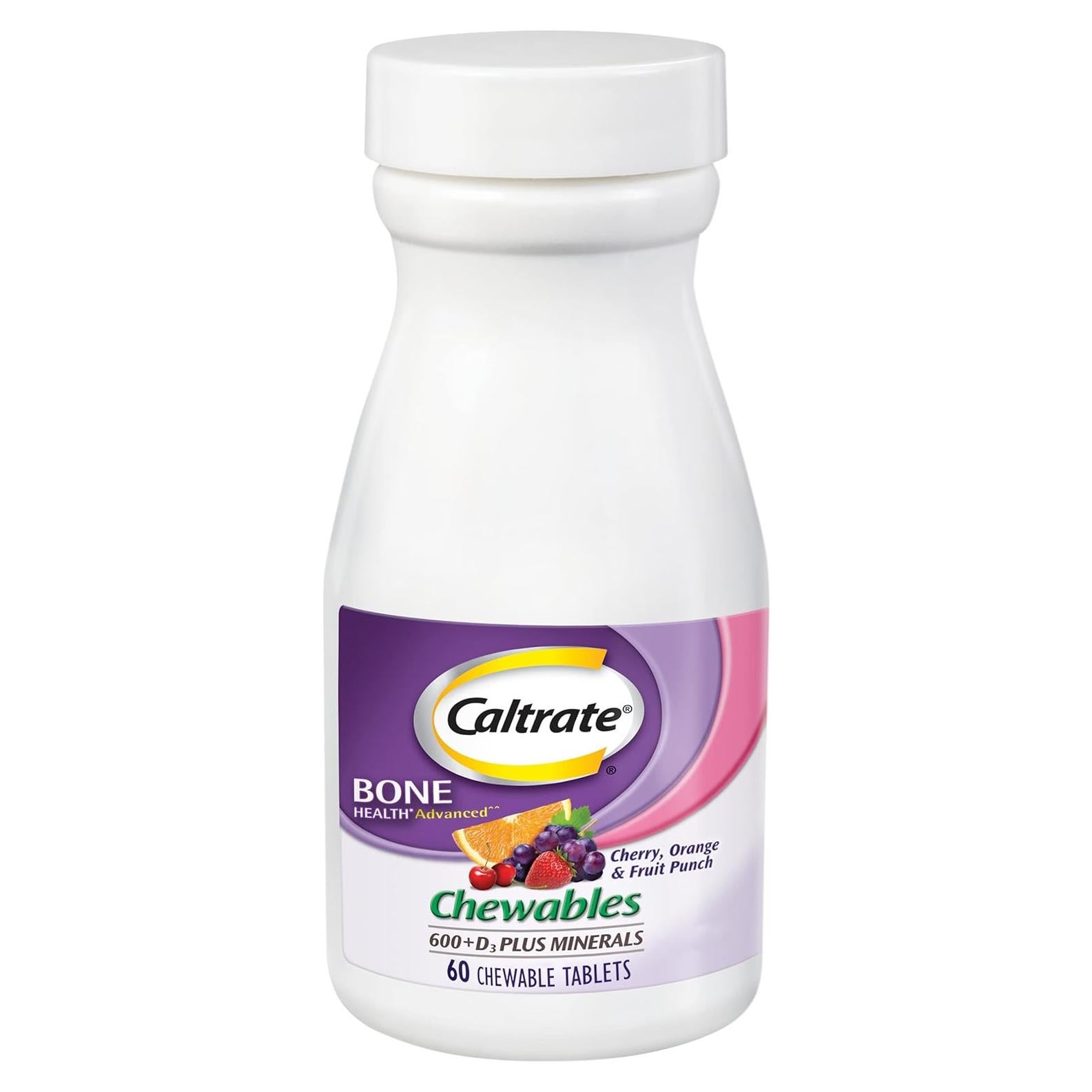 Caltrate Masticables 600 mg + D3 + Minerales - 60 Tabletas