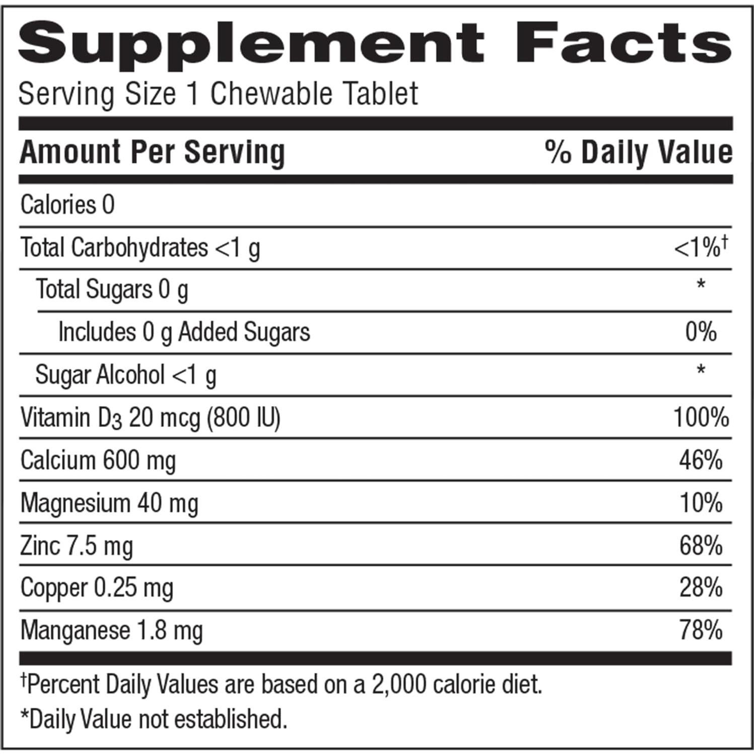 Caltrate Masticables 600 mg + D3 + Minerales - 60 Tabletas