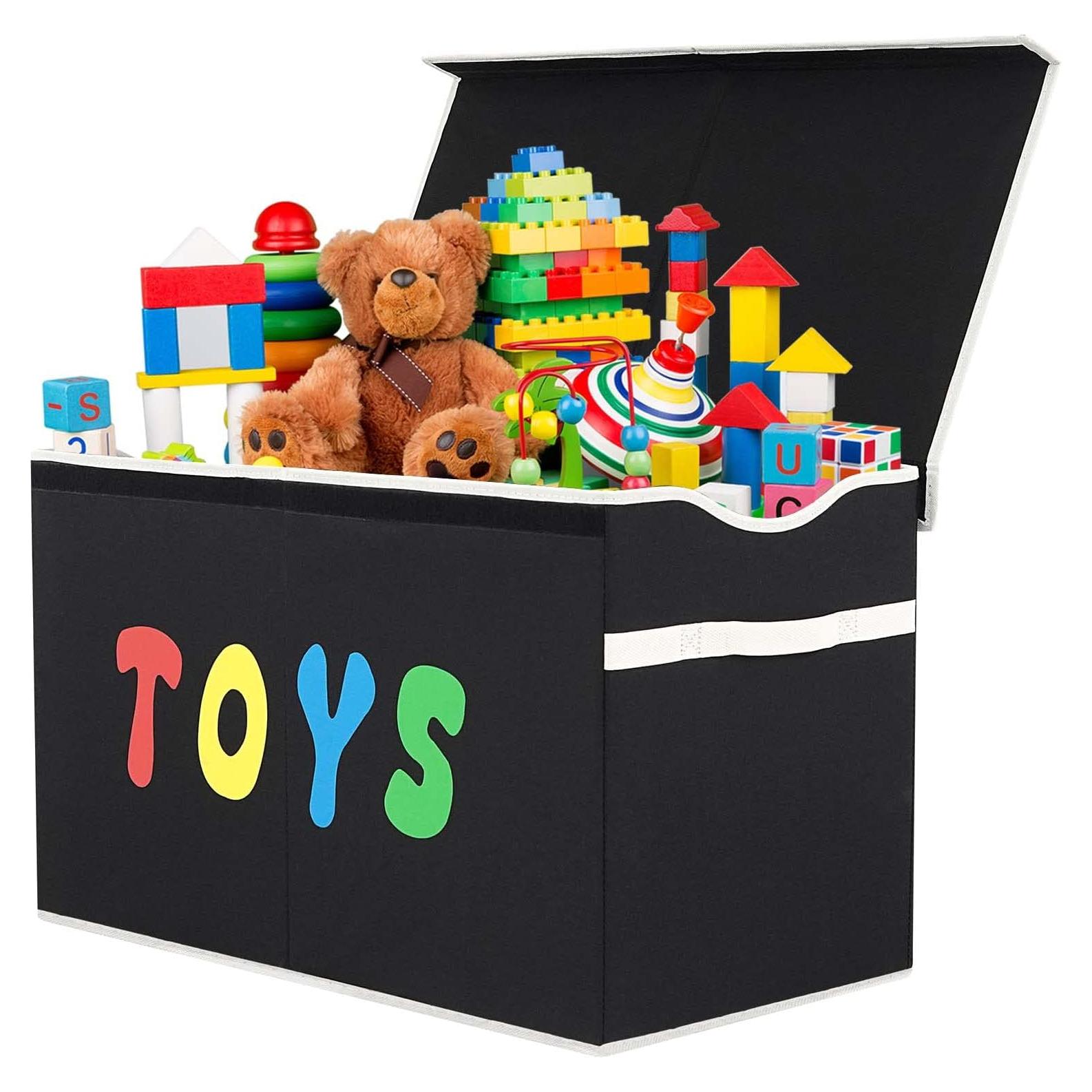 Caja de Juguetes Plegable YOLOXO Negra 68x35x40 cm 40 kg