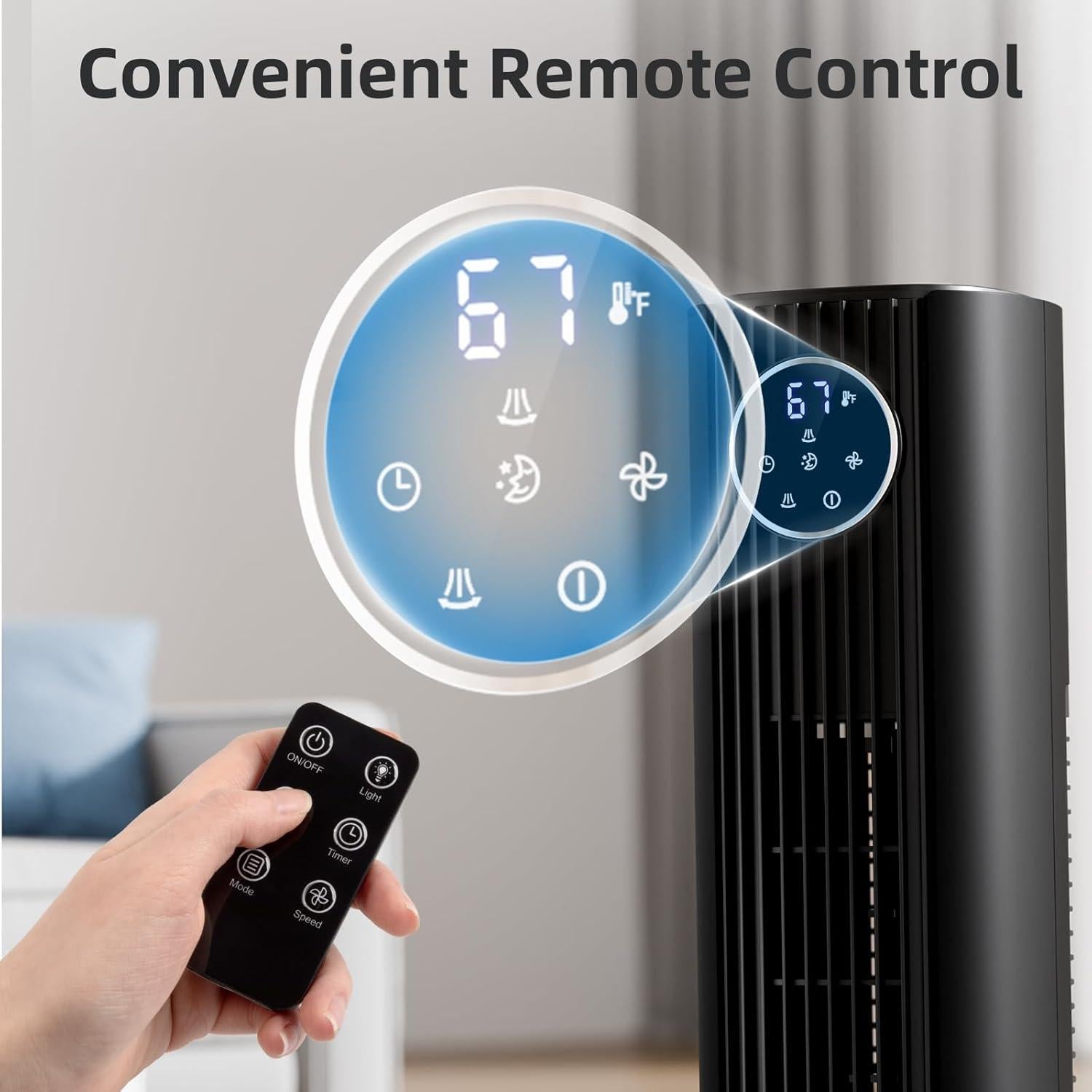 Ventilador de Torre Sin Aspas Antarctic Star 90 cm Oscilante