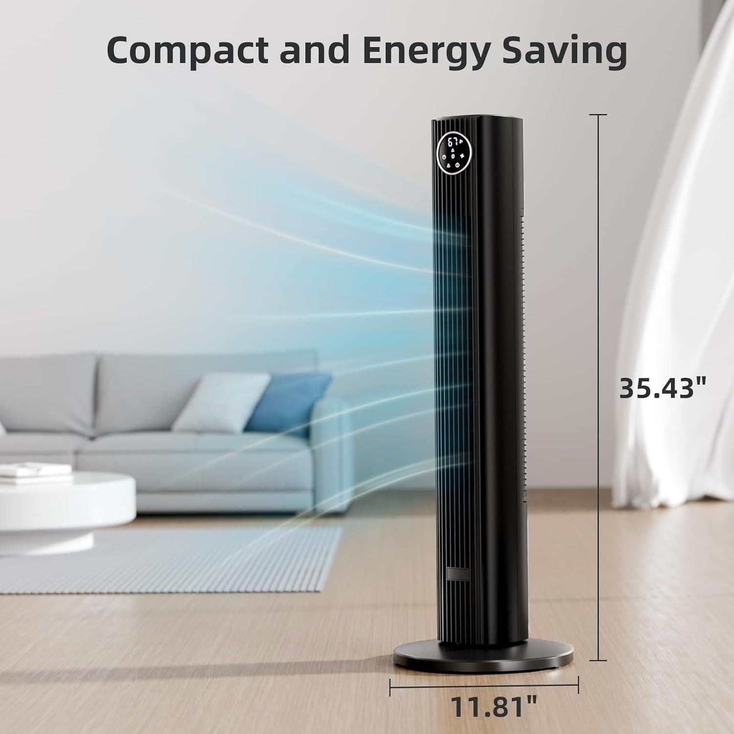 Ventilador de Torre Sin Aspas Antarctic Star 90 cm Oscilante