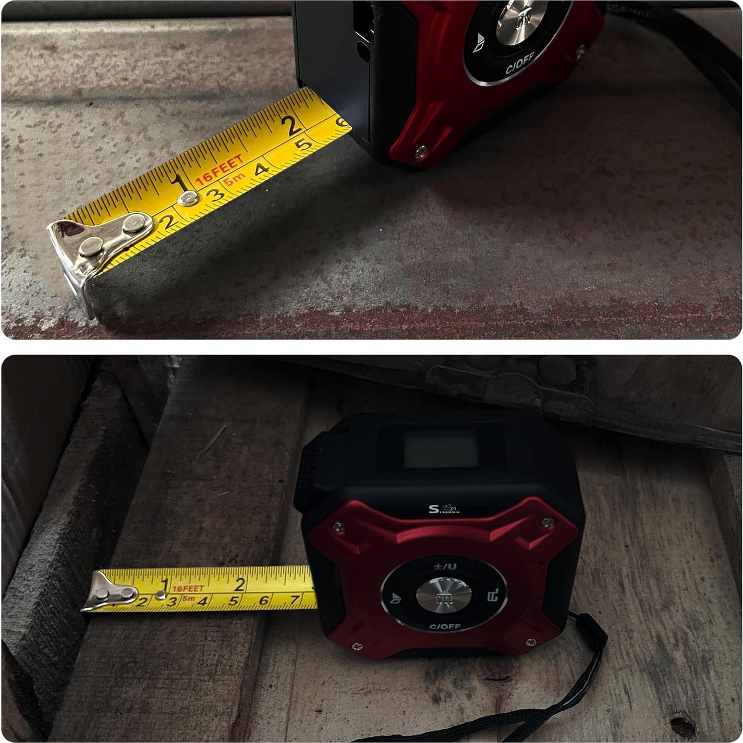 Cinta Métrica Láser SUNHAIXIA 2 en 1 40m y 5m Auto-bloqueo