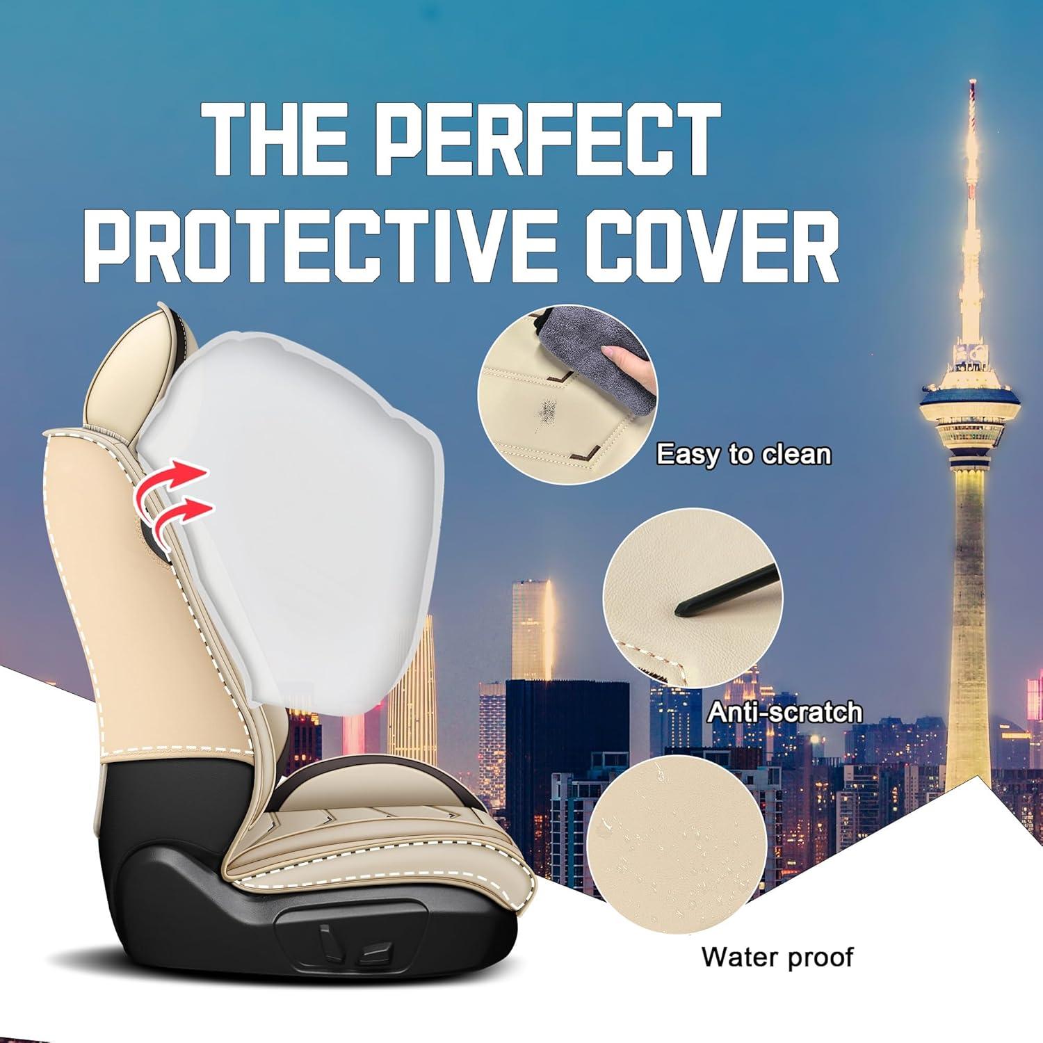 Fundas de Asiento Toyota Camry 2000-2025 CTDS Lujo 2 Asientos Beige