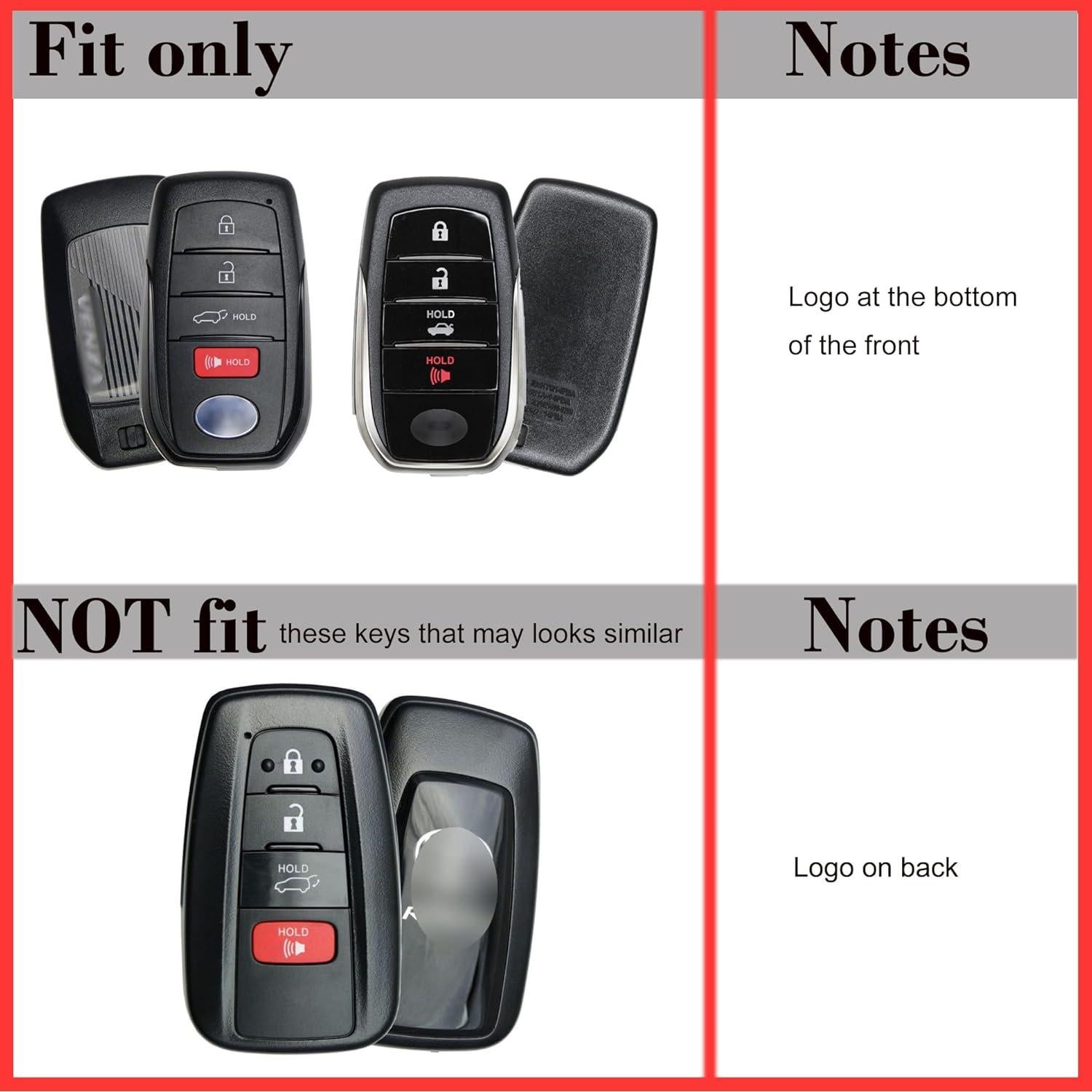 Silicone 3 Racing Stripes /// Trimed Key Fob Cover for Toyota Land Cruiser 2021+ Venza RAV4 4Runner Corolla Se Grand Highlander Tundra Crown 2022+ Tacoma Trailhunter TRD SR5 bZ4X Corolla Camry XSE SE