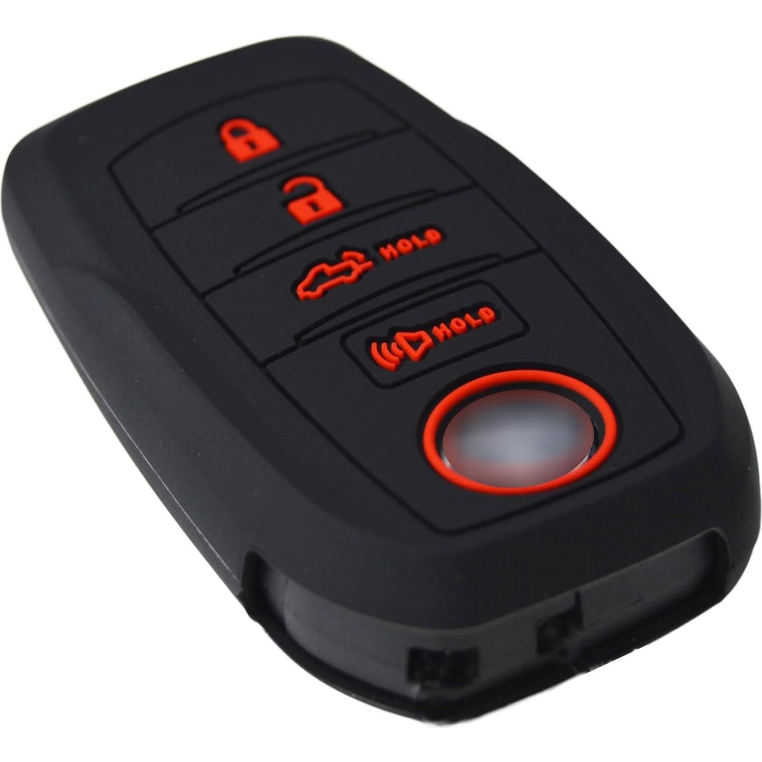 Silicone 3 Racing Stripes /// Trimed Key Fob Cover for Toyota Land Cruiser 2021+ Venza RAV4 4Runner Corolla Se Grand Highlander Tundra Crown 2022+ Tacoma Trailhunter TRD SR5 bZ4X Corolla Camry XSE SE