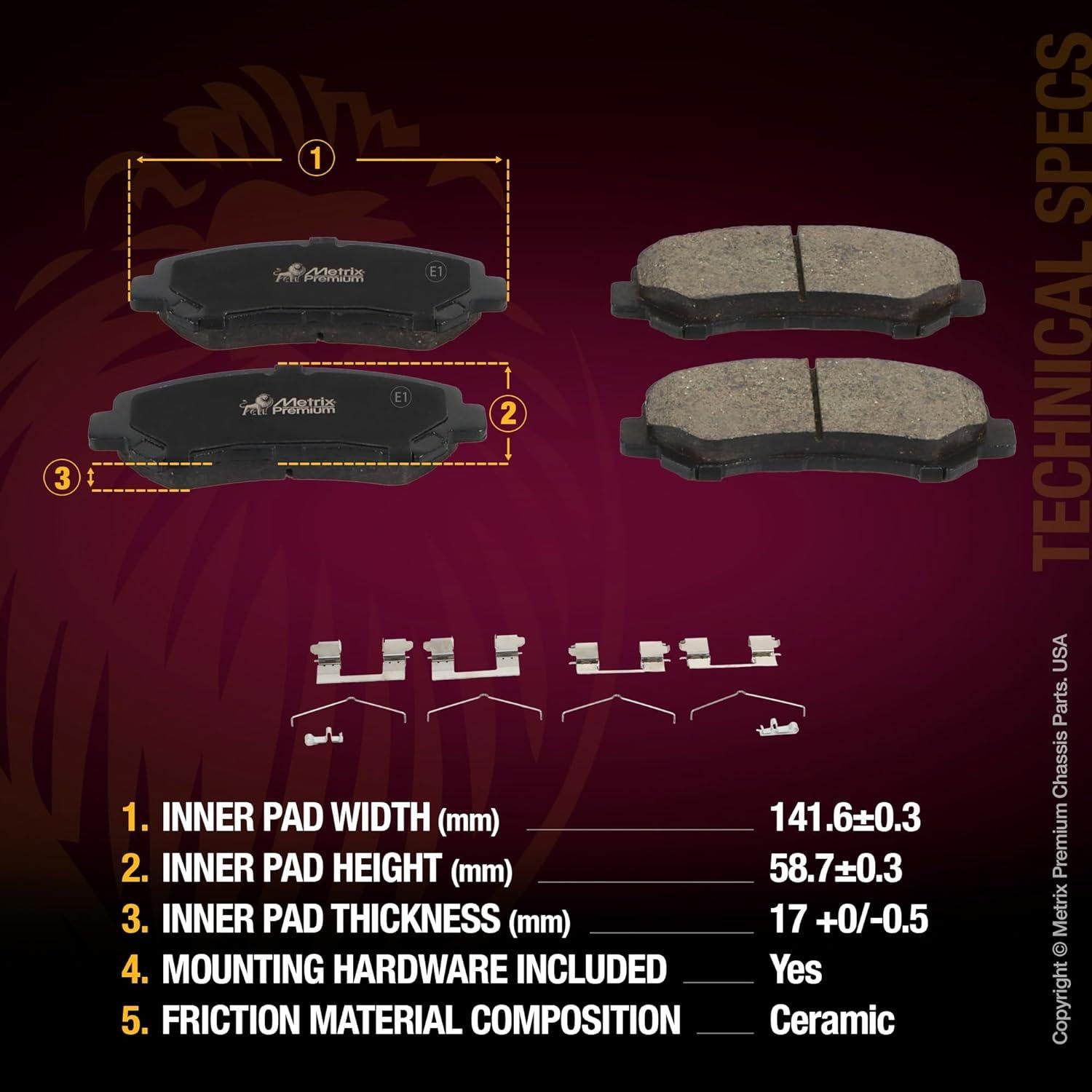 Pastillas de Freno Cerámicas Metrix D1374-D1338 para Nissan