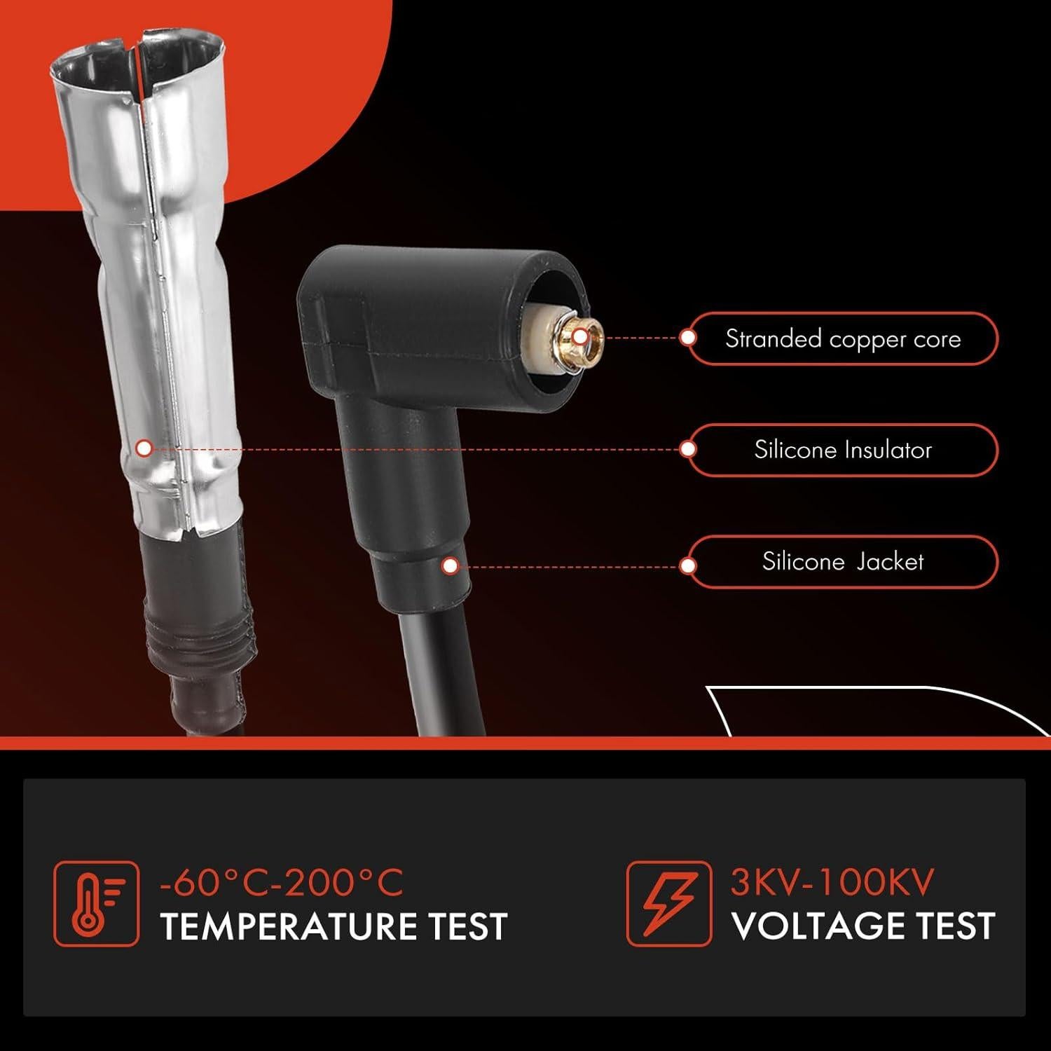 Cables de Bujía de Encendido A-Premium 7mm para Audi y VW