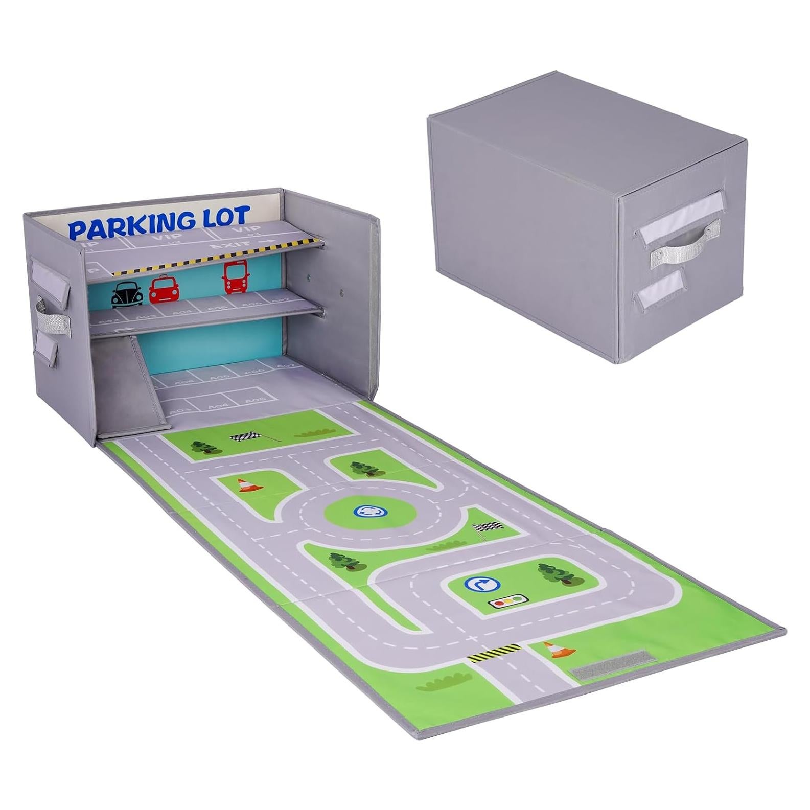 Caja de Garaje Livememory 3 en 1 para Coches de Juguete