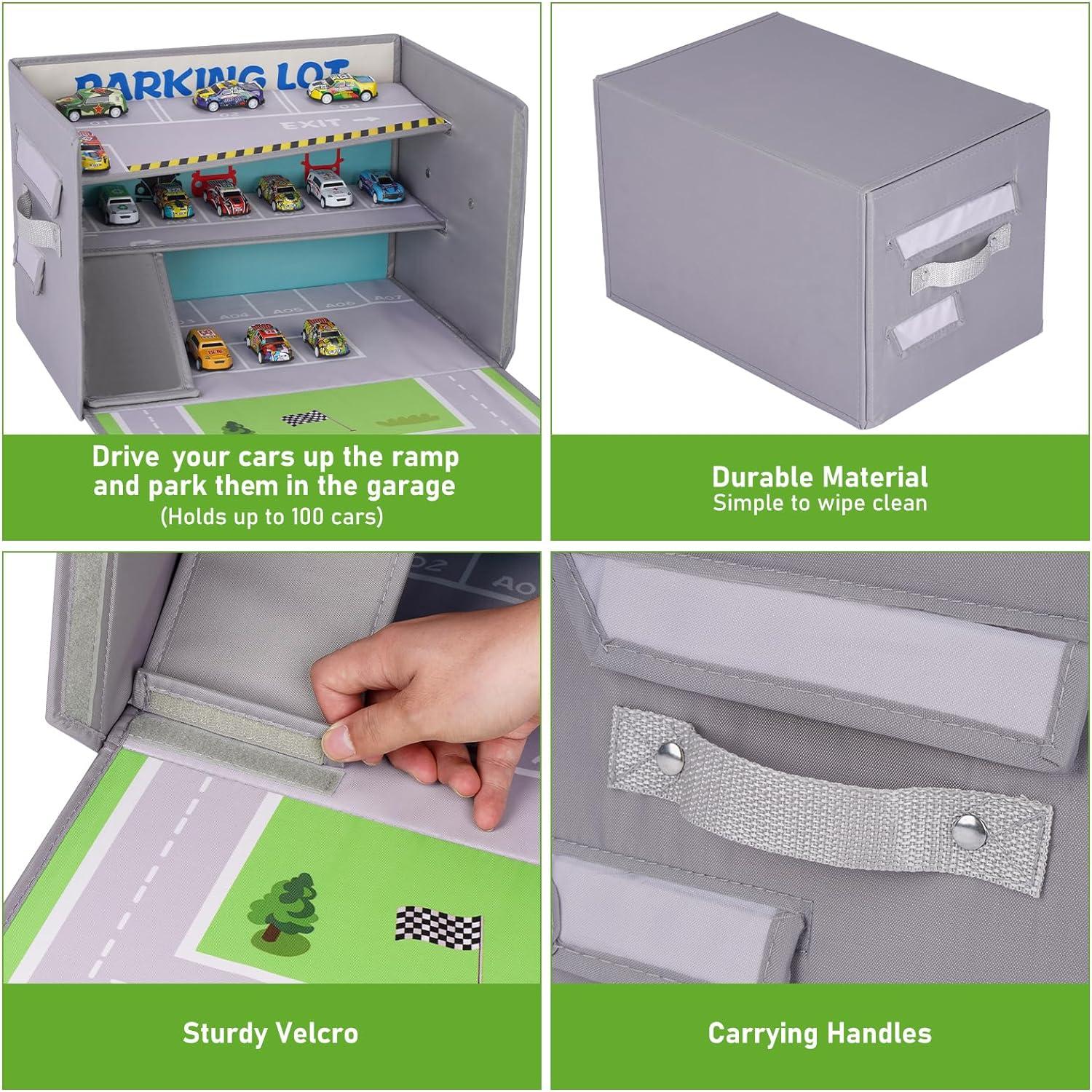 Caja de Garaje Livememory 3 en 1 para Coches de Juguete