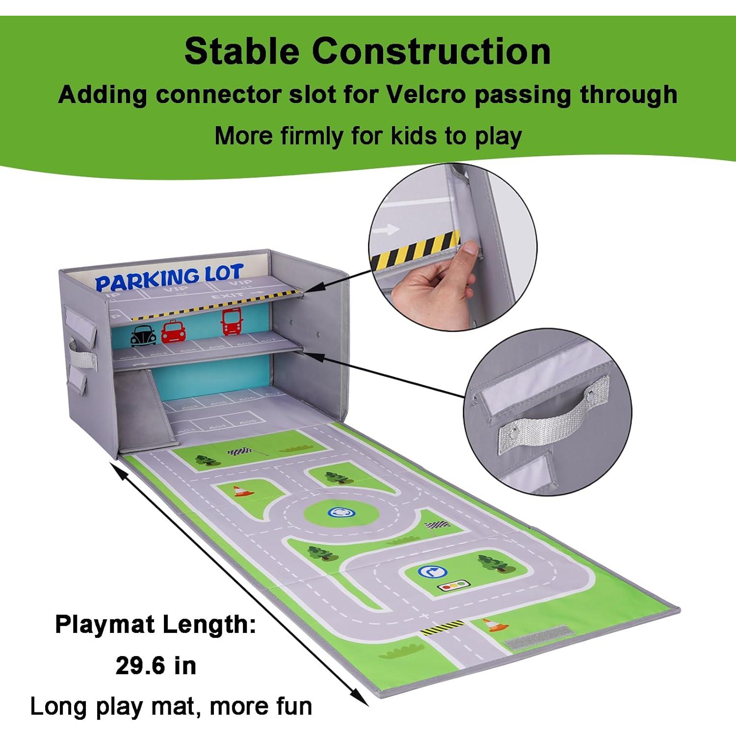 Caja de Garaje Livememory 3 en 1 para Coches de Juguete