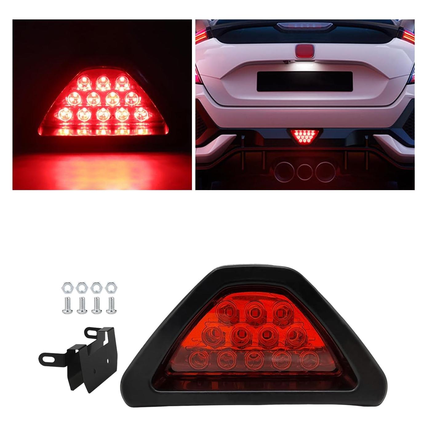 Luz de Freno Estilo F1 Suvnie 12 LED Impermeable Rojo