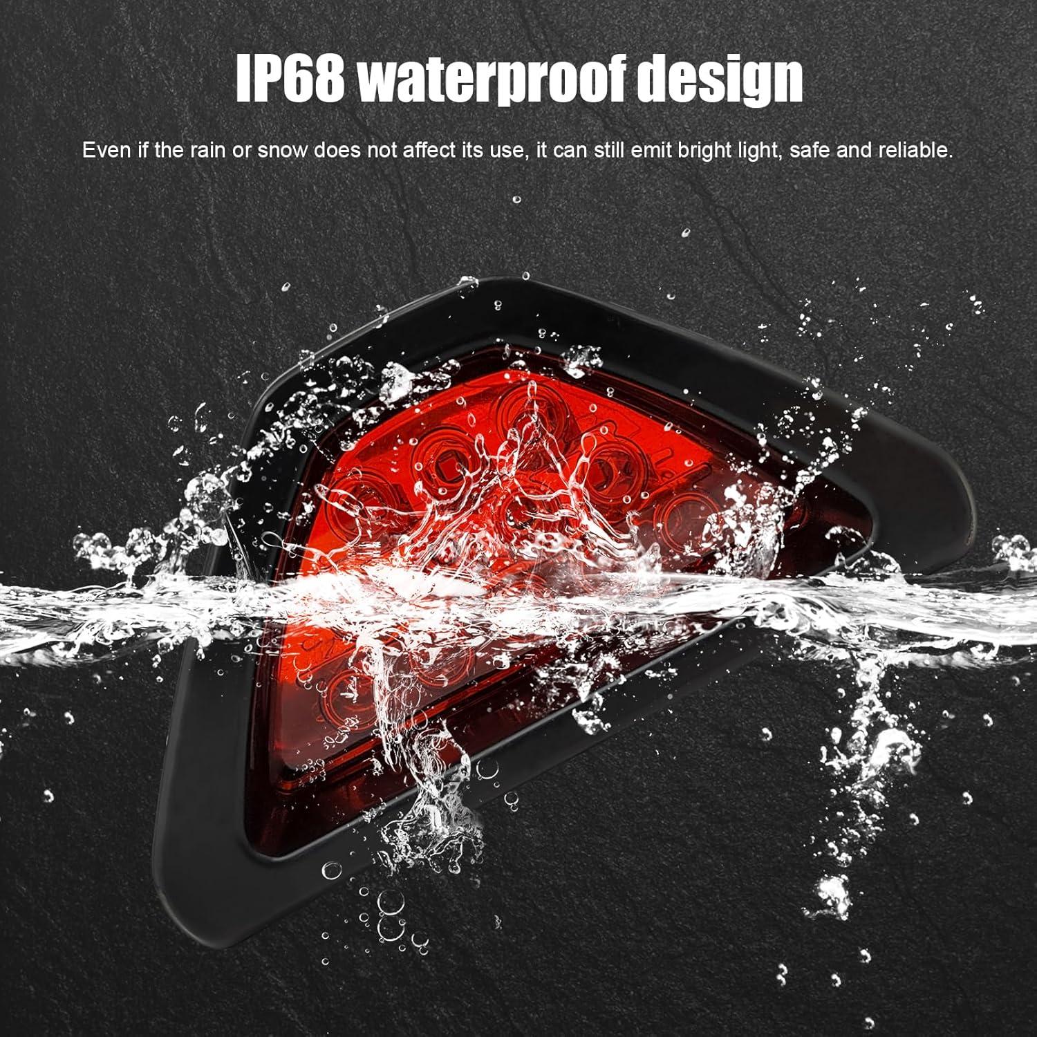 Luz de Freno Estilo F1 Suvnie 12 LED Impermeable Rojo