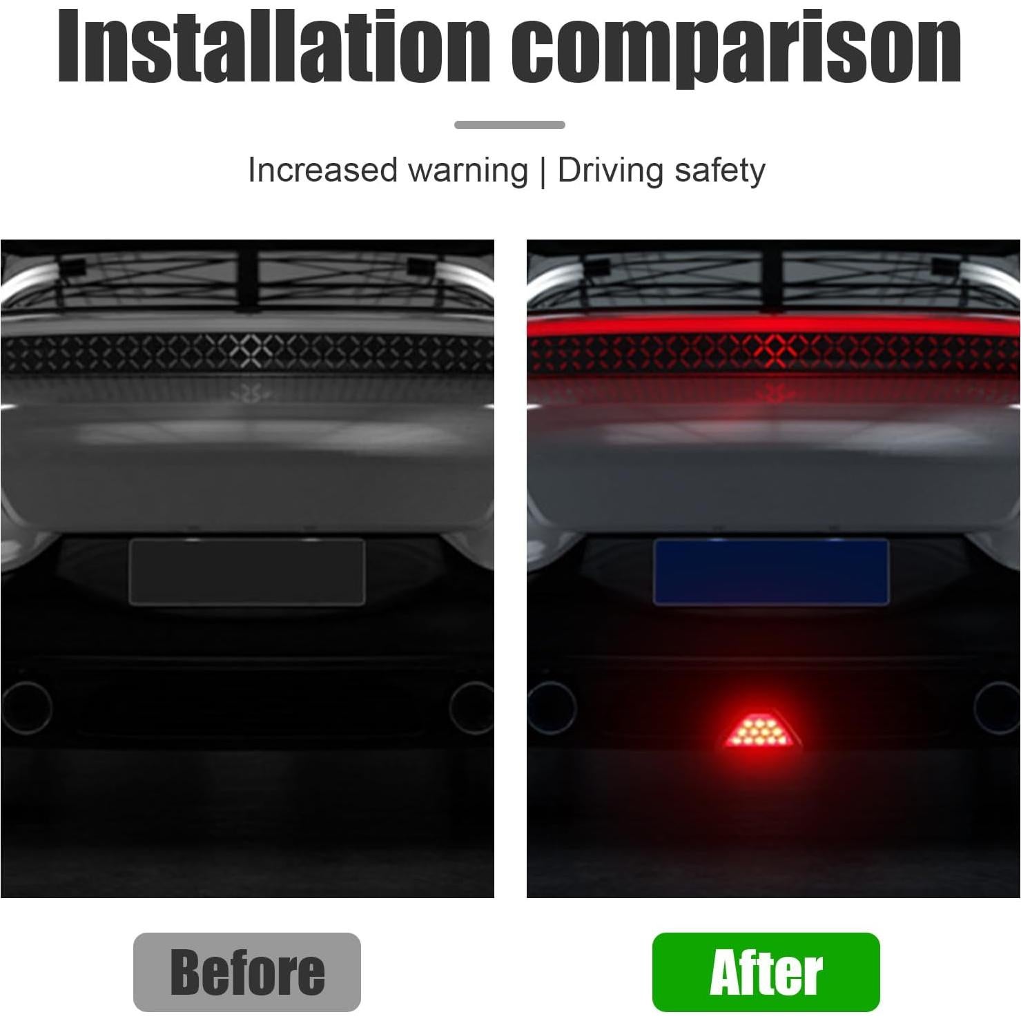 Luz de Freno Estilo F1 Suvnie 12 LED Impermeable Rojo