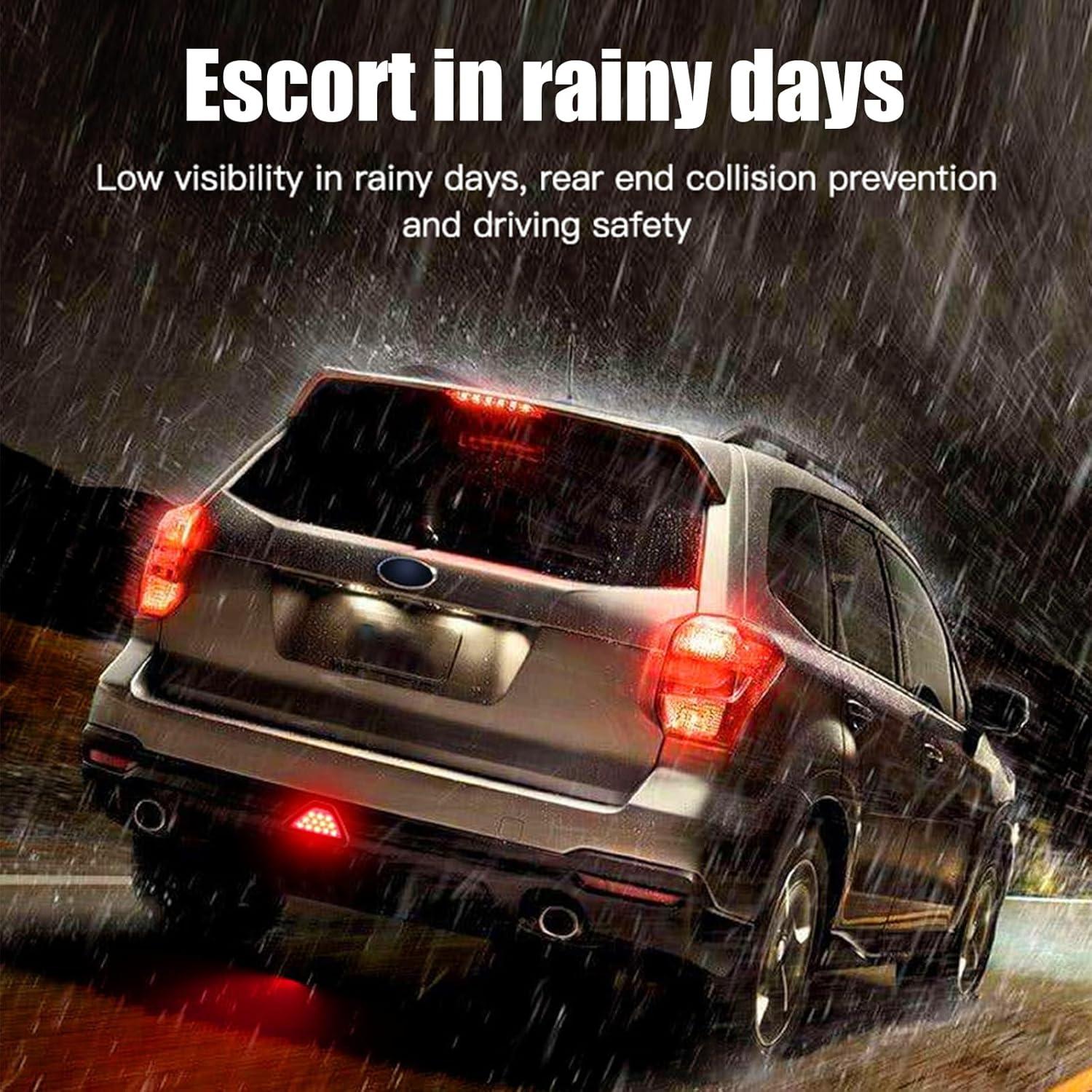 Luz de Freno Estilo F1 Suvnie 12 LED Impermeable Rojo