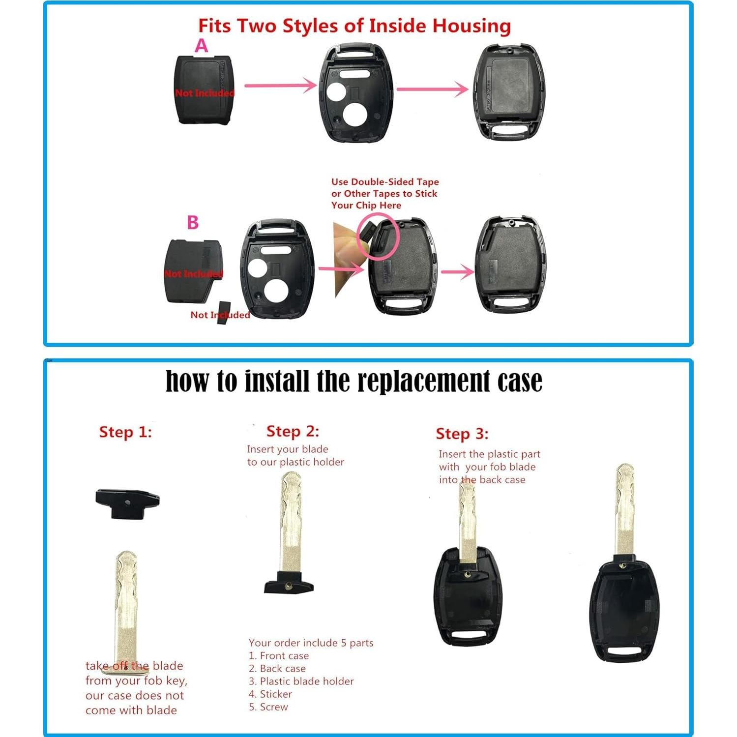 Funda de Llave Honda Horande HUC27 Negro Paquete 2