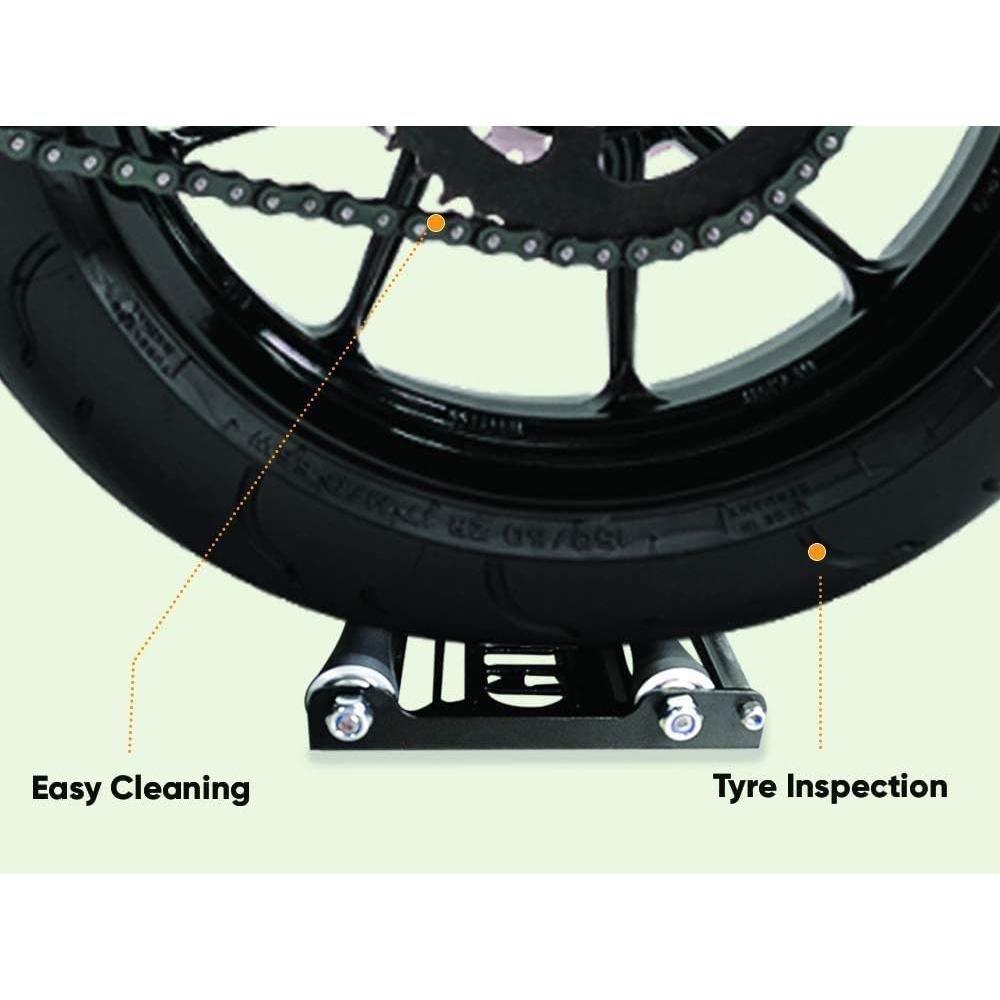 GRAND PITSTOP Motorcycle & Powersports Maintainence Stand Wheel Cleaning Wheel Roller Stand for tire Cleaning & Chain Lubrication - Groller Large (Bikes < 600 lb & Tire Width <240 mm)