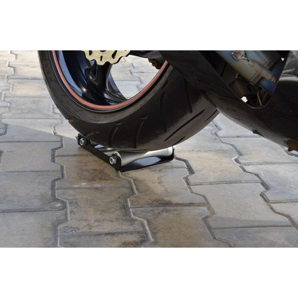 GRAND PITSTOP Motorcycle & Powersports Maintainence Stand Wheel Cleaning Wheel Roller Stand for tire Cleaning & Chain Lubrication - Groller Large (Bikes < 600 lb & Tire Width <240 mm)