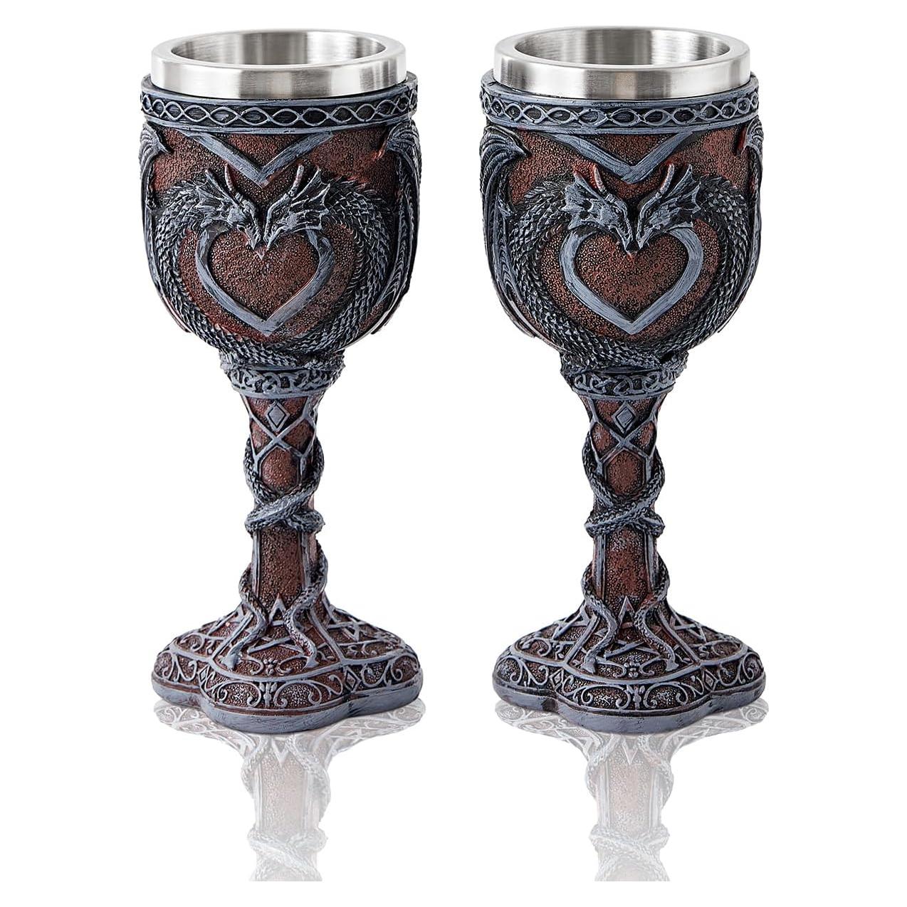 Copa de Dragón Negra Ottalent - Paquete de 2, 198 ml