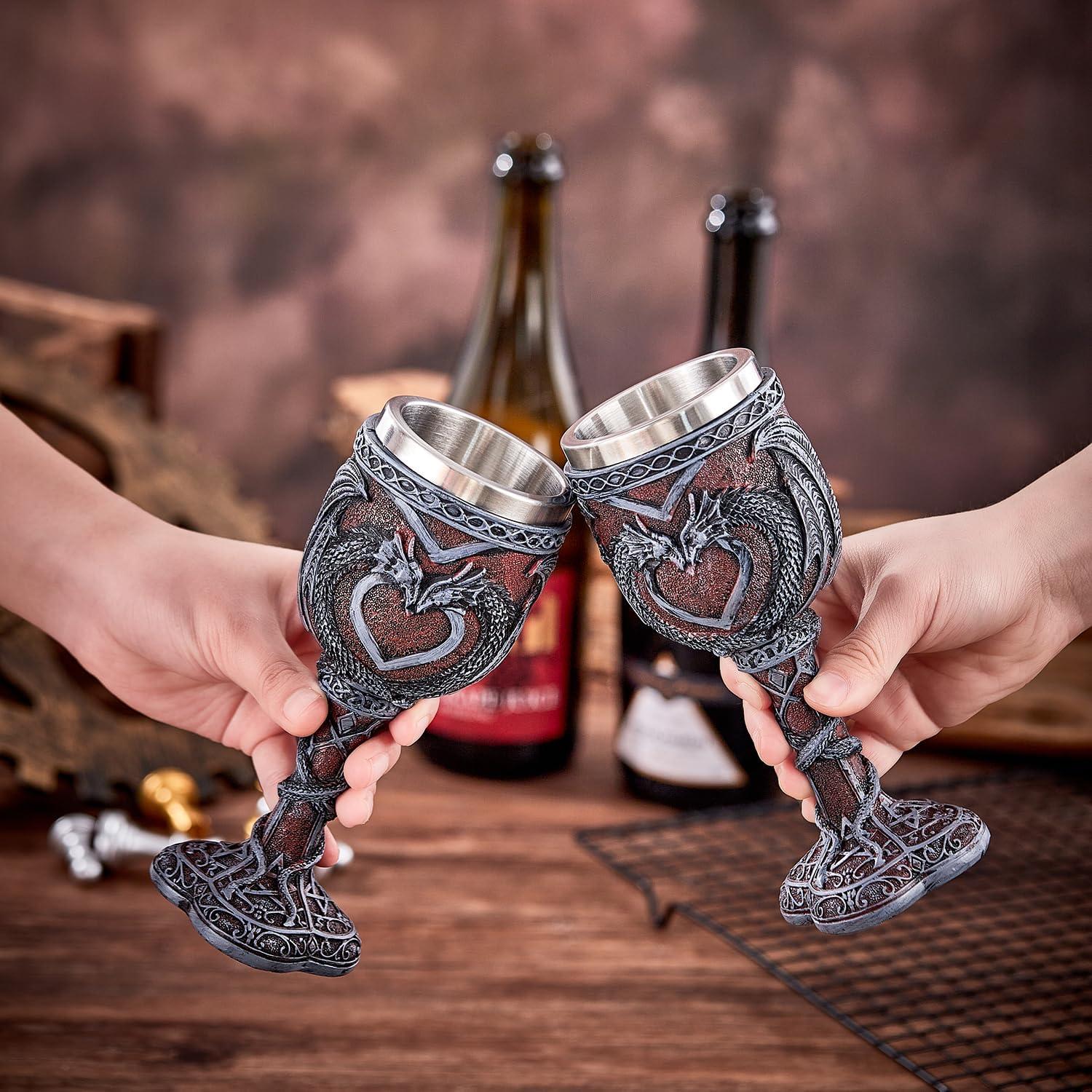 Copa de Dragón Negra Ottalent - Paquete de 2, 198 ml