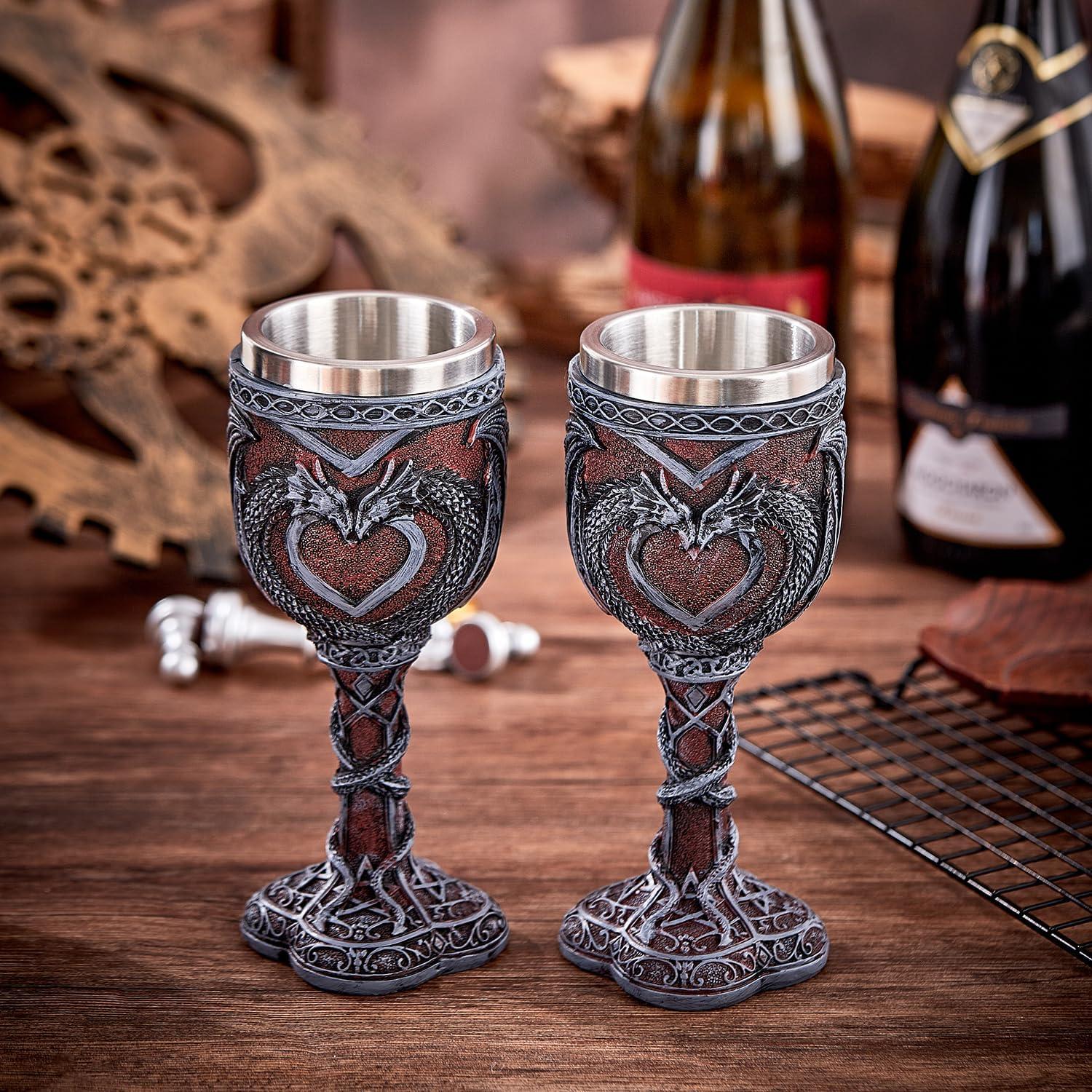 Copa de Dragón Negra Ottalent - Paquete de 2, 198 ml