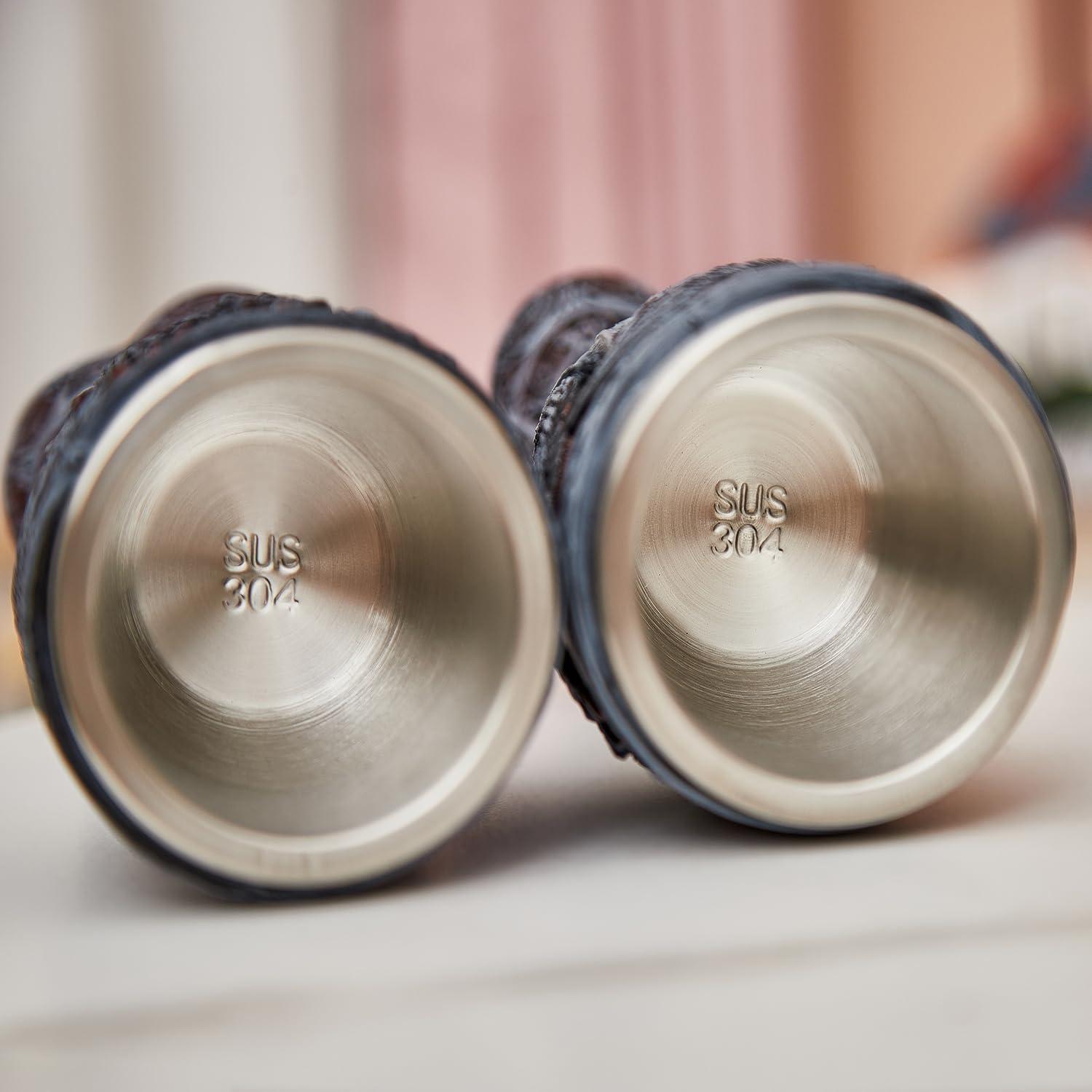 Copa de Dragón Negra Ottalent - Paquete de 2, 198 ml