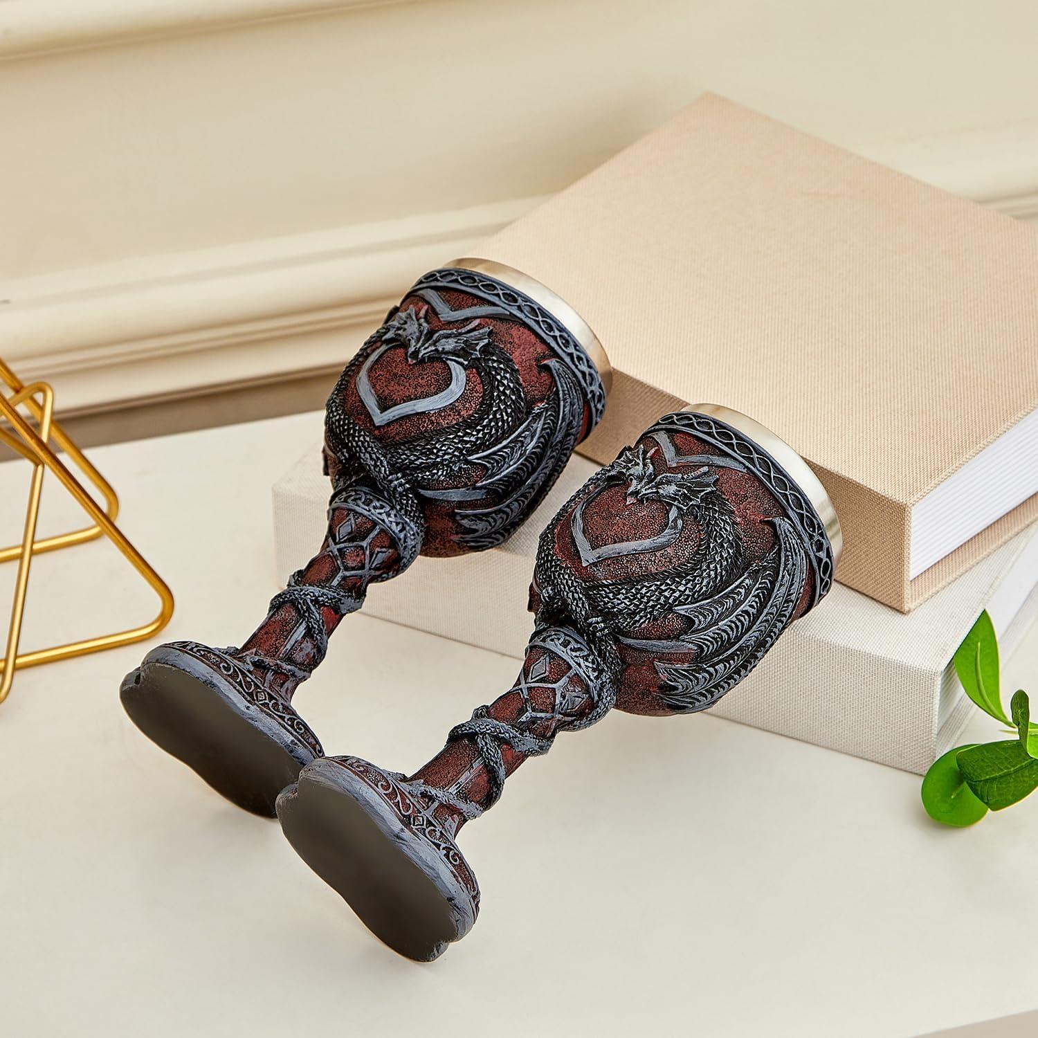 Copa de Dragón Negra Ottalent - Paquete de 2, 198 ml