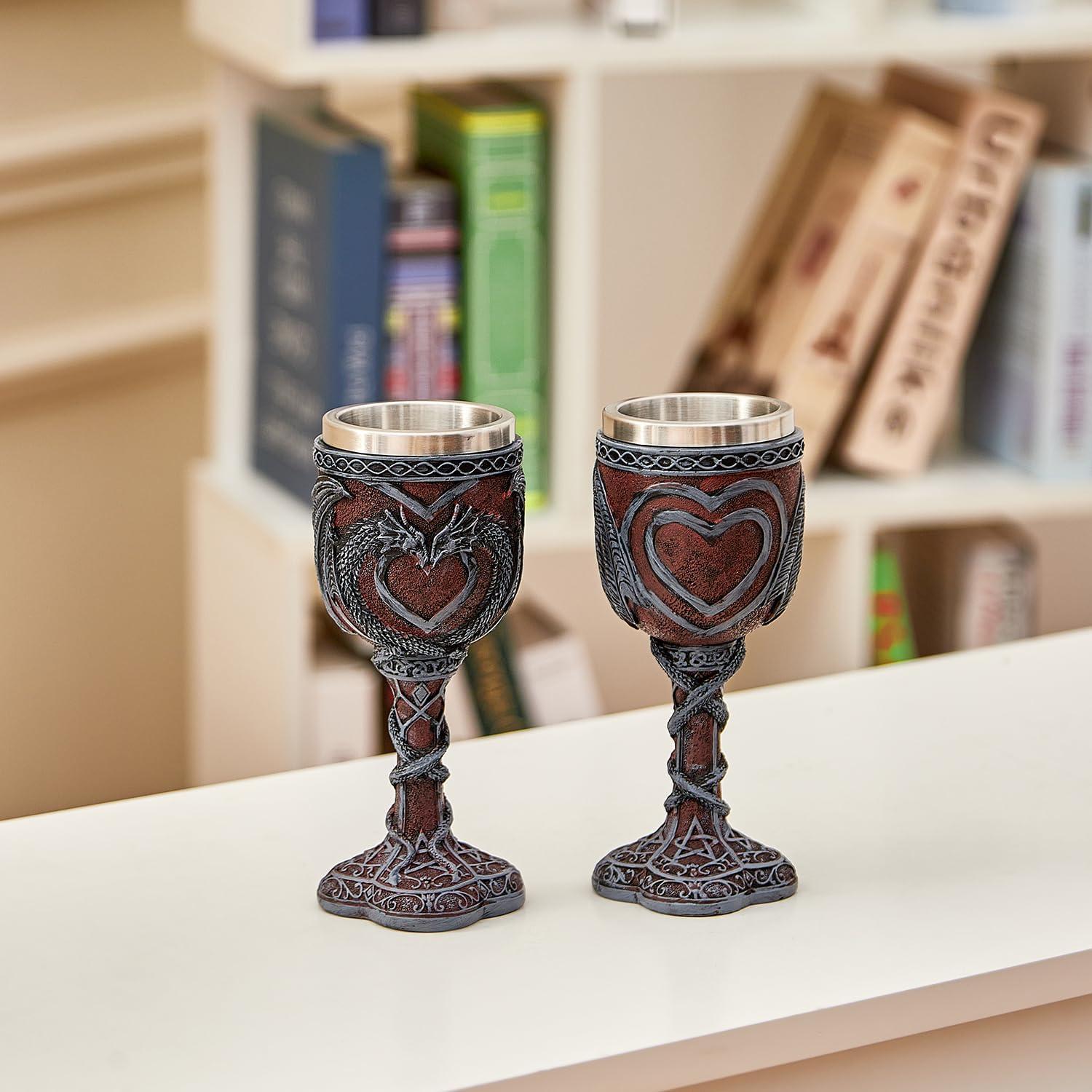 Copa de Dragón Negra Ottalent - Paquete de 2, 198 ml