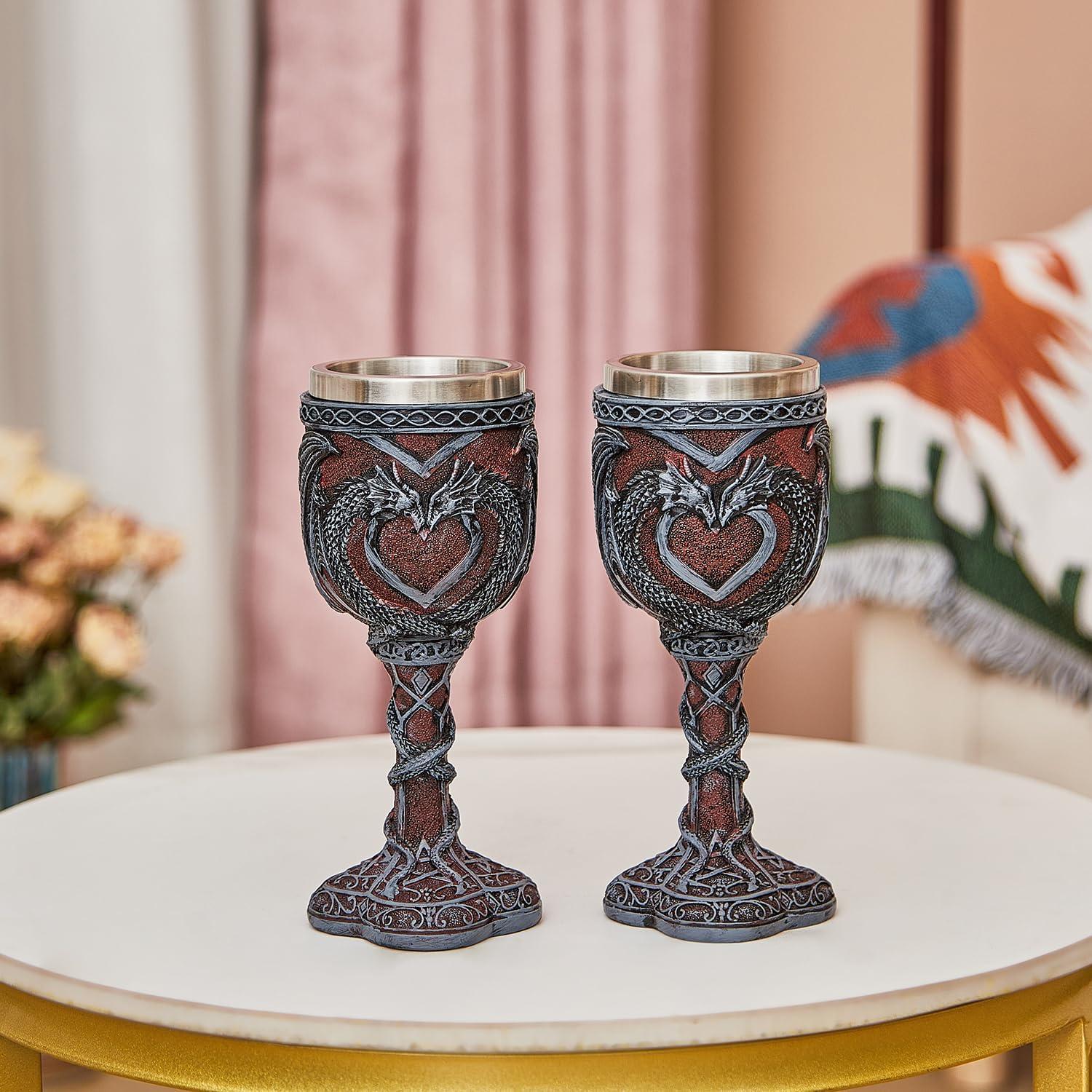 Copa de Dragón Negra Ottalent - Paquete de 2, 198 ml