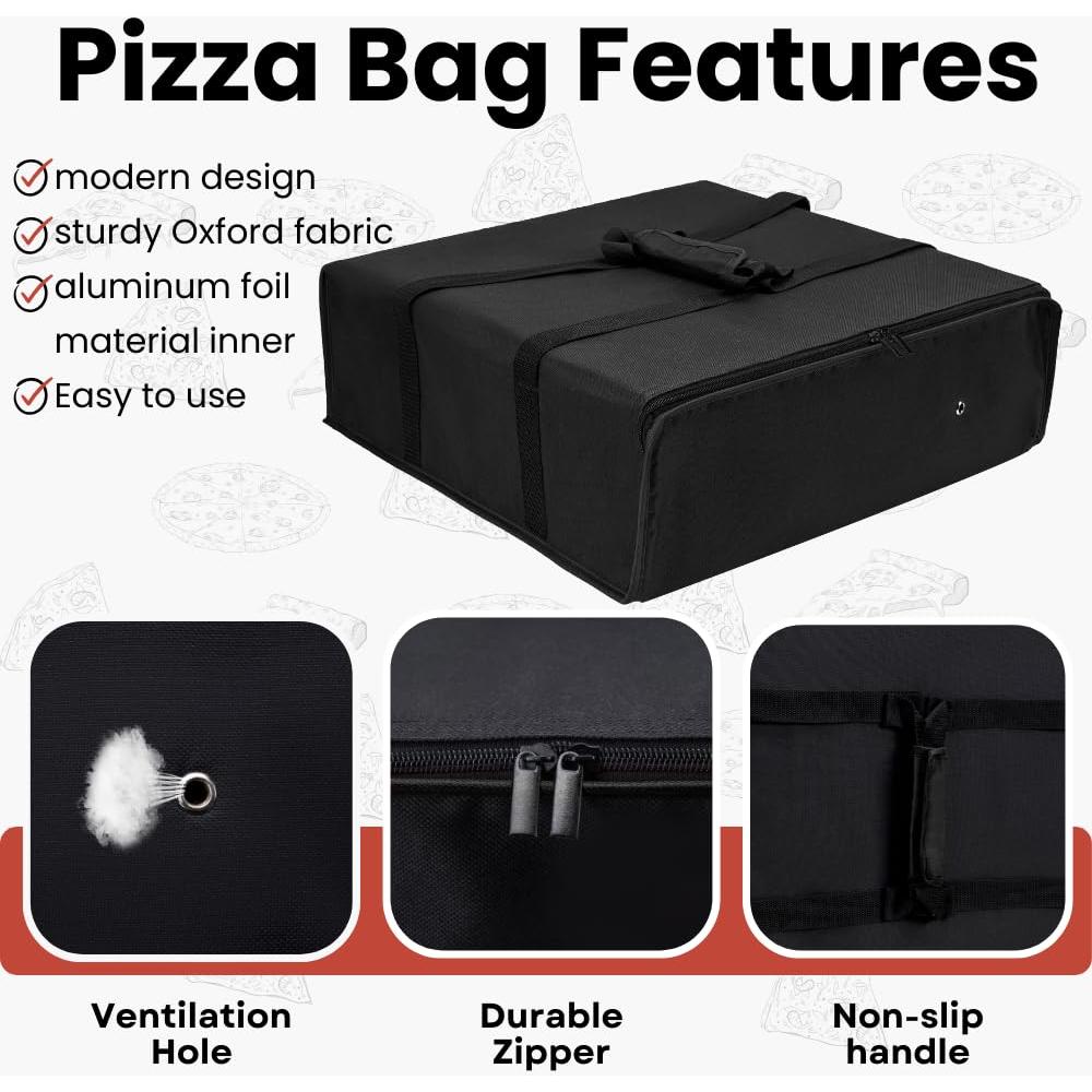 Bolsa de Pizza Aislada TOGETRUE 50.8x50.8x15.2 cm Negra