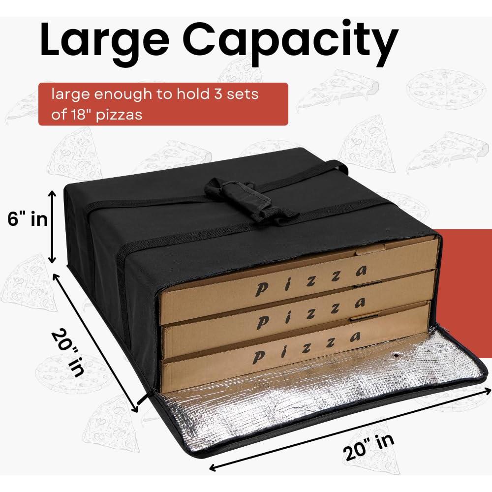 Bolsa de Pizza Aislada TOGETRUE 50.8x50.8x15.2 cm Negra