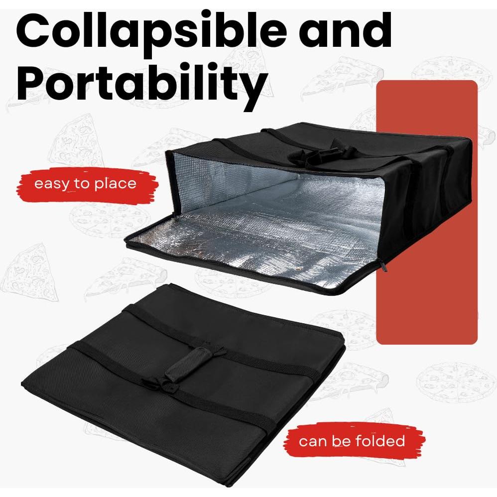 Bolsa de Pizza Aislada TOGETRUE 50.8x50.8x15.2 cm Negra