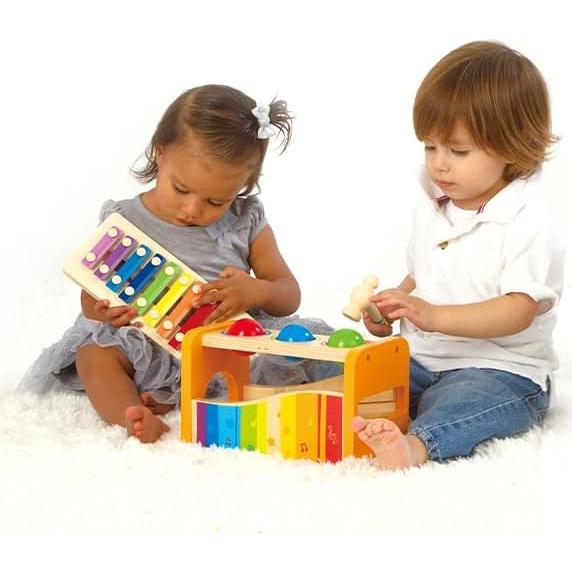 Banco de Golpes Hape con Xilófono Amarillo - Juguete Musical