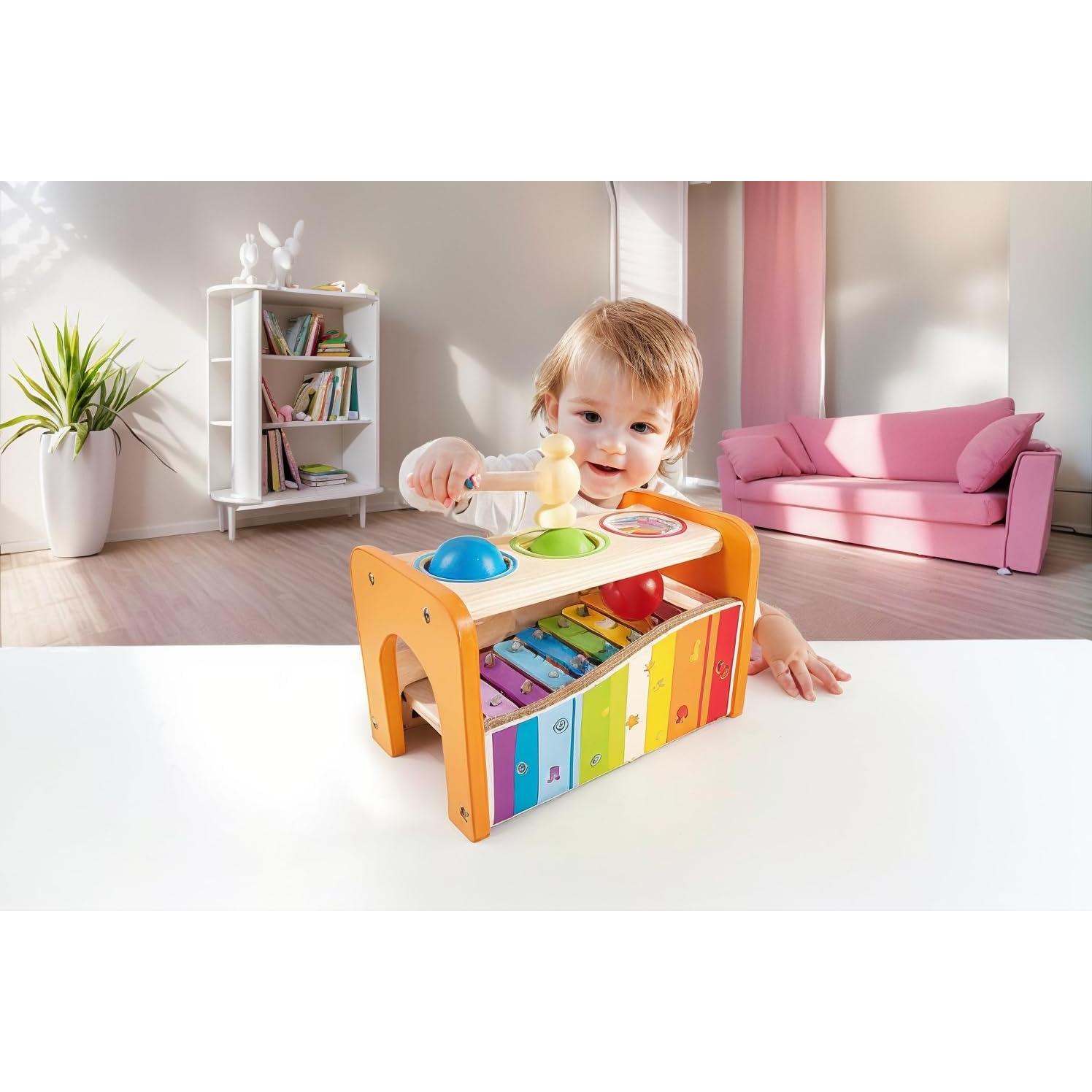 Banco de Golpes Hape con Xilófono Amarillo - Juguete Musical