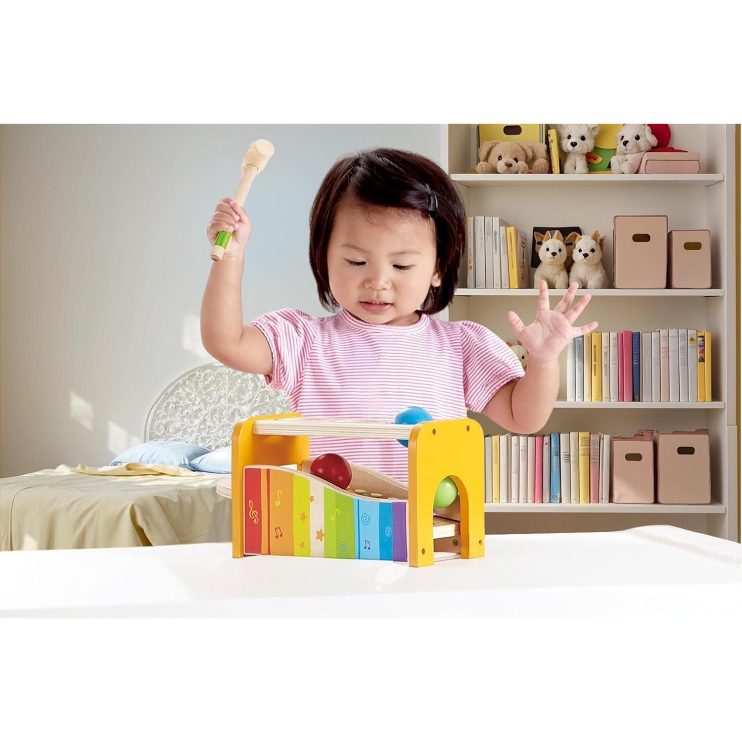 Banco de Golpes Hape con Xilófono Amarillo - Juguete Musical