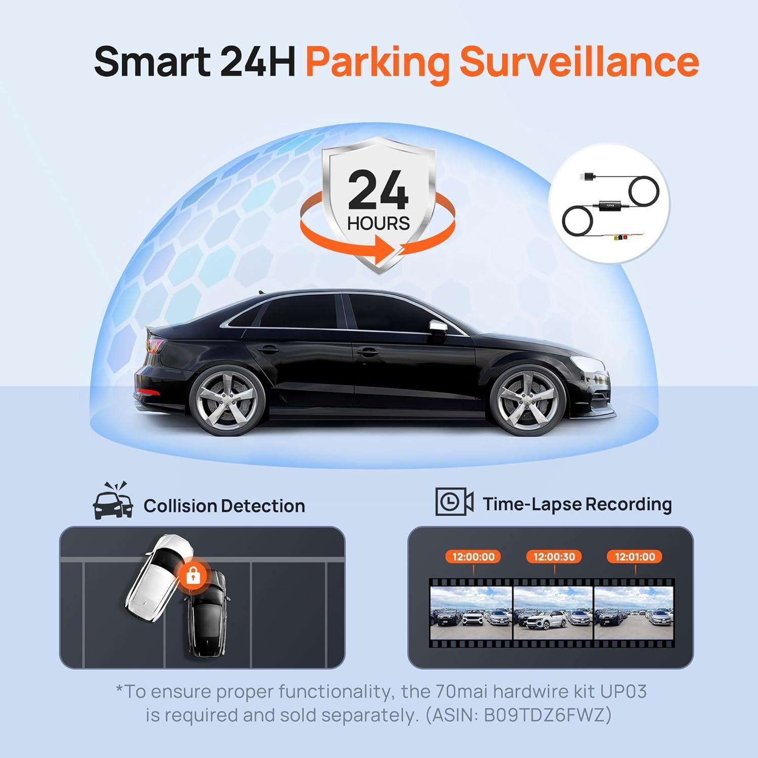 Cámara Dash 70mai M310 1296P QHD con WiFi y WDR