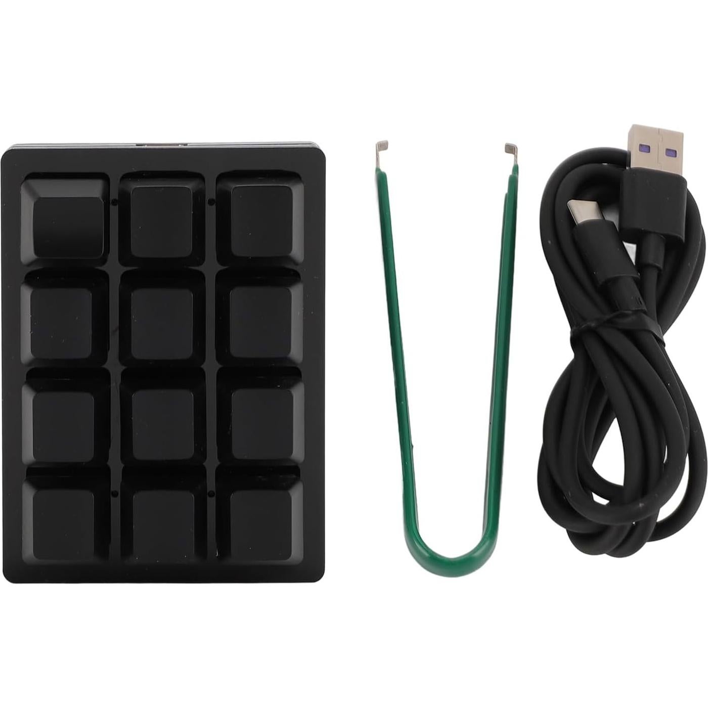 RGB Mini 12 Key Gaming Keyboard, USB C Wired Macro Mechanical Keypad, Red Switch, Shortcut Custom Gaming Keyboard PC Keypad Key Board for Office Work Game (Black)