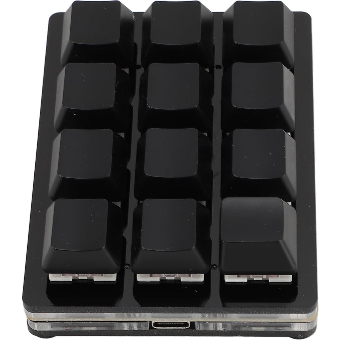 RGB Mini 12 Key Gaming Keyboard, USB C Wired Macro Mechanical Keypad, Red Switch, Shortcut Custom Gaming Keyboard PC Keypad Key Board for Office Work Game (Black)