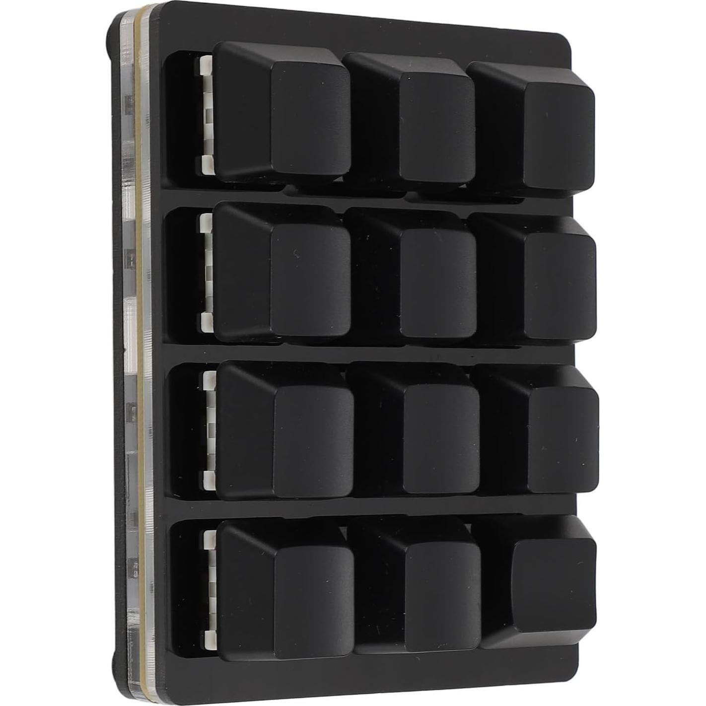 RGB Mini 12 Key Gaming Keyboard, USB C Wired Macro Mechanical Keypad, Red Switch, Shortcut Custom Gaming Keyboard PC Keypad Key Board for Office Work Game (Black)