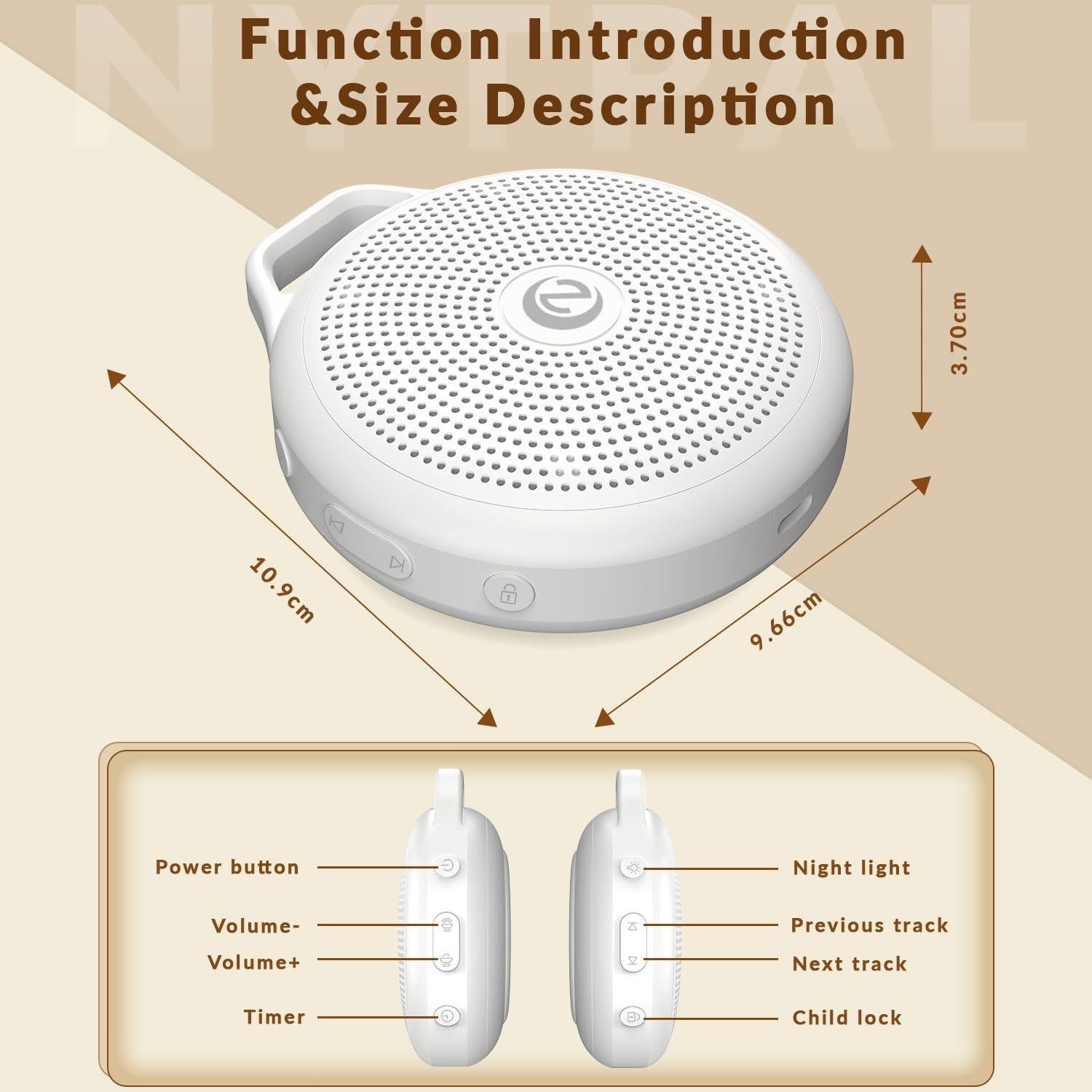 Máquina de Sonido de Ruido Blanco Nytpal N10-S Azul Portátil